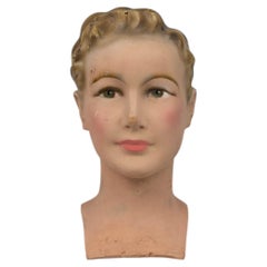 Vintage-Gipsbüste aus Frankreich, detailreiche Skulptur, Deko aus den 1950er Jahren
