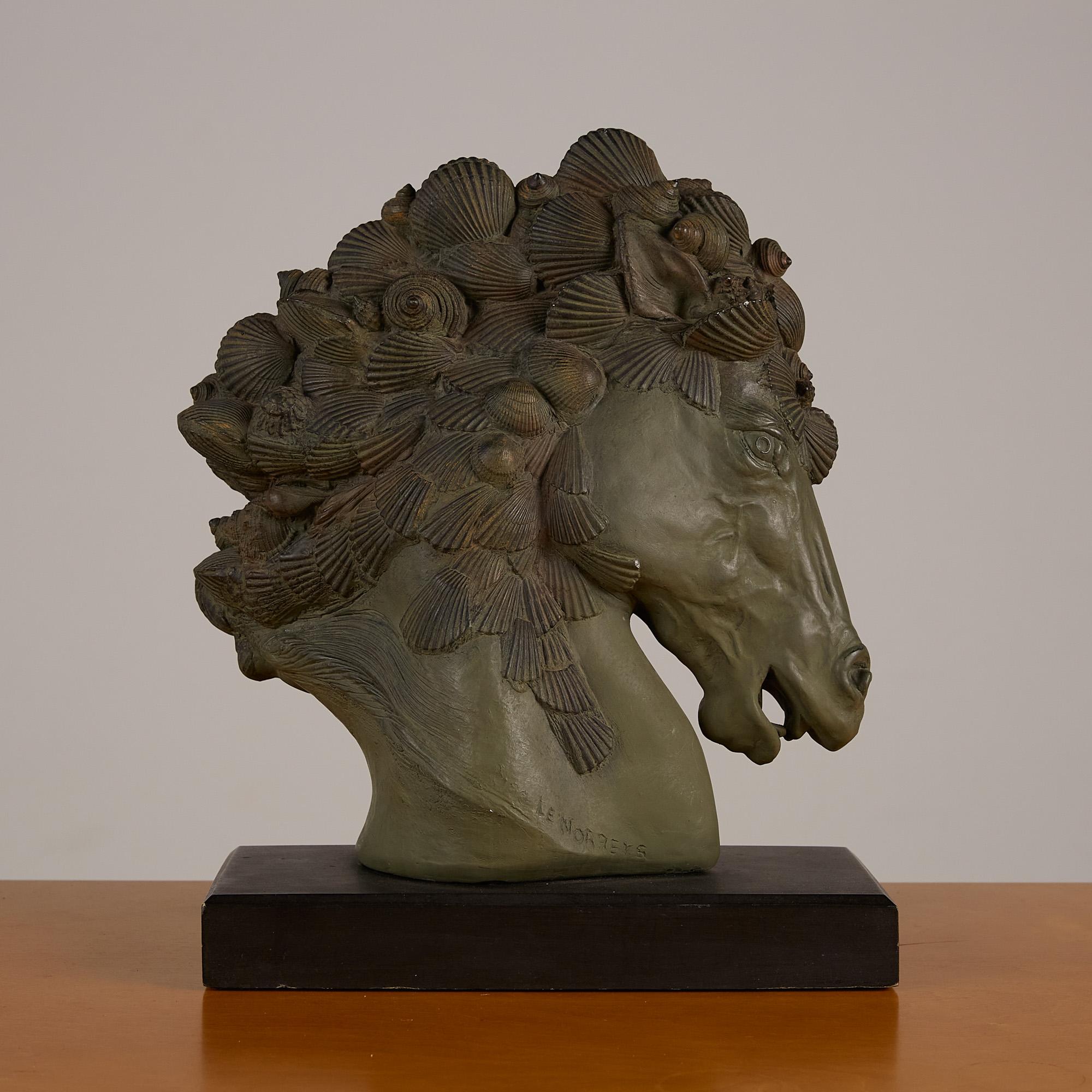 American Horse Bust with Seashell Mane
