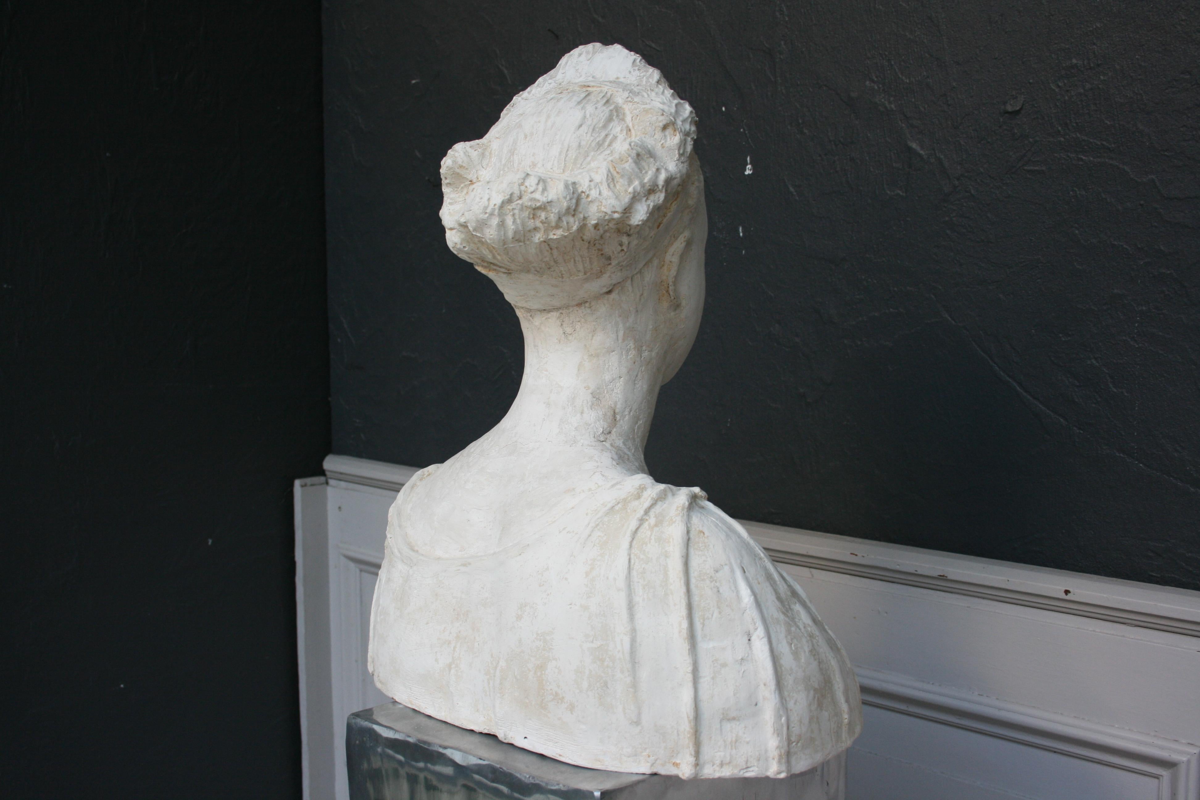 Plaster Bust of a Woman, Handsculpted, France, circa 1930 4