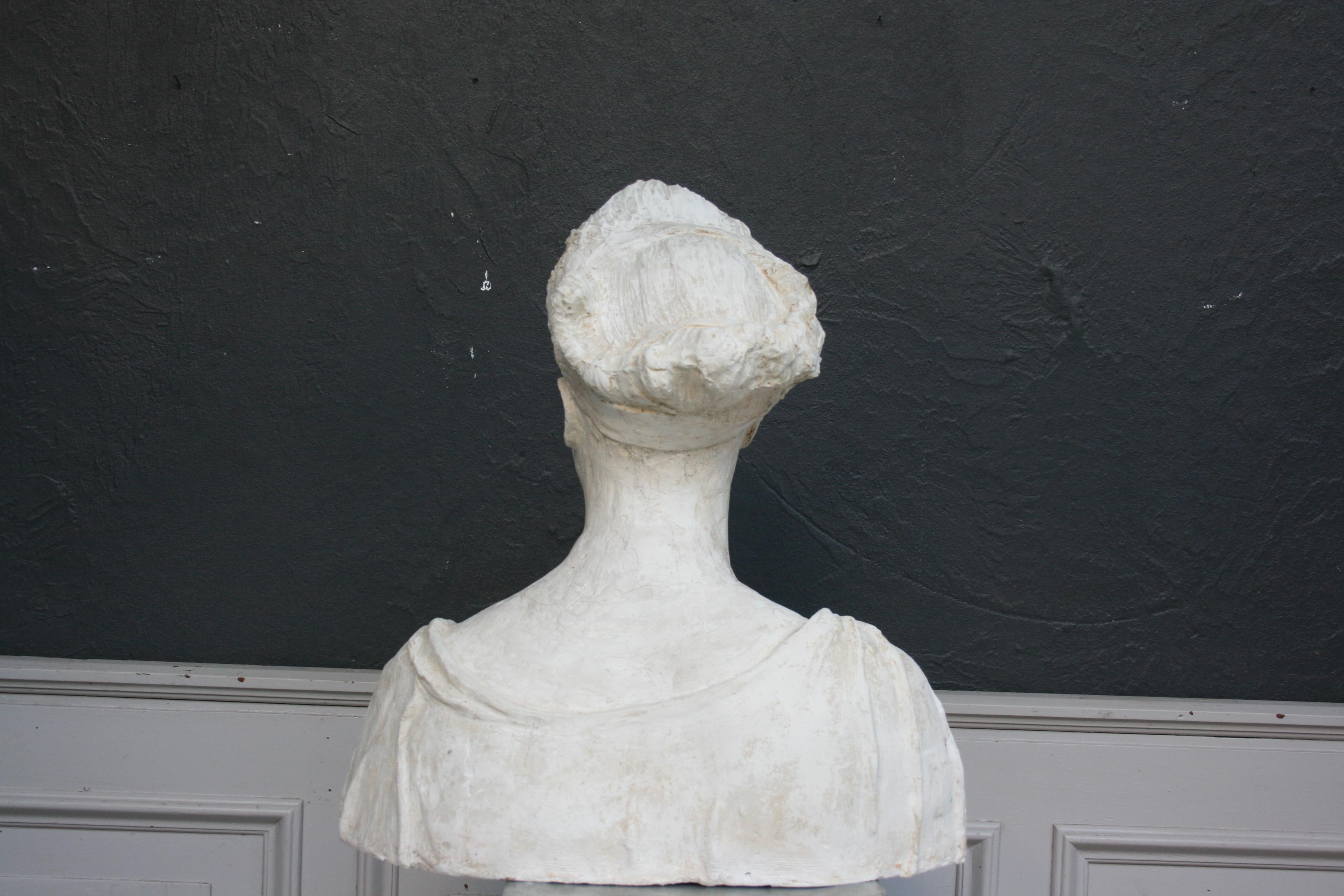 Plaster Bust of a Woman, Handsculpted, France, circa 1930 5
