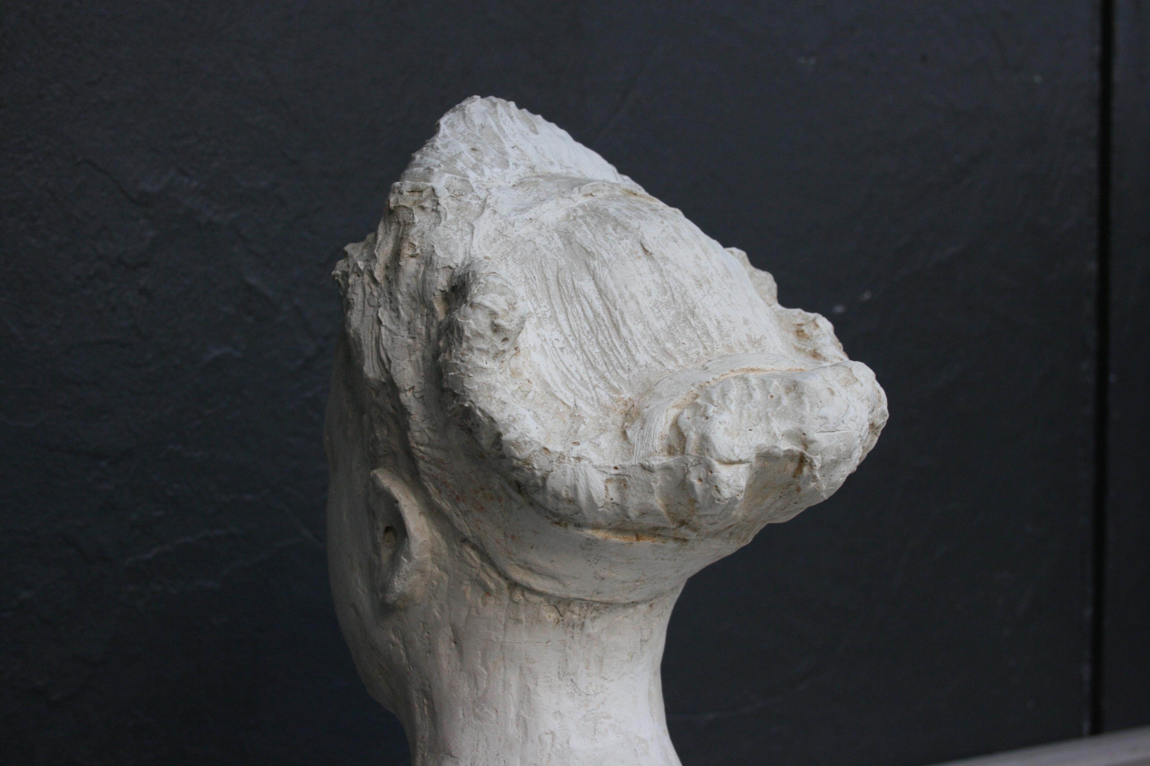 Plaster Bust of a Woman, Handsculpted, France, circa 1930 6