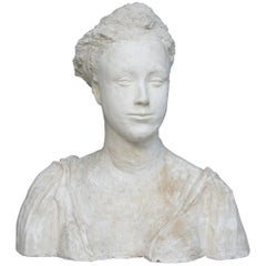 Gipsbüste einer Frau:: handgeformt:: Frankreich:: um 1930