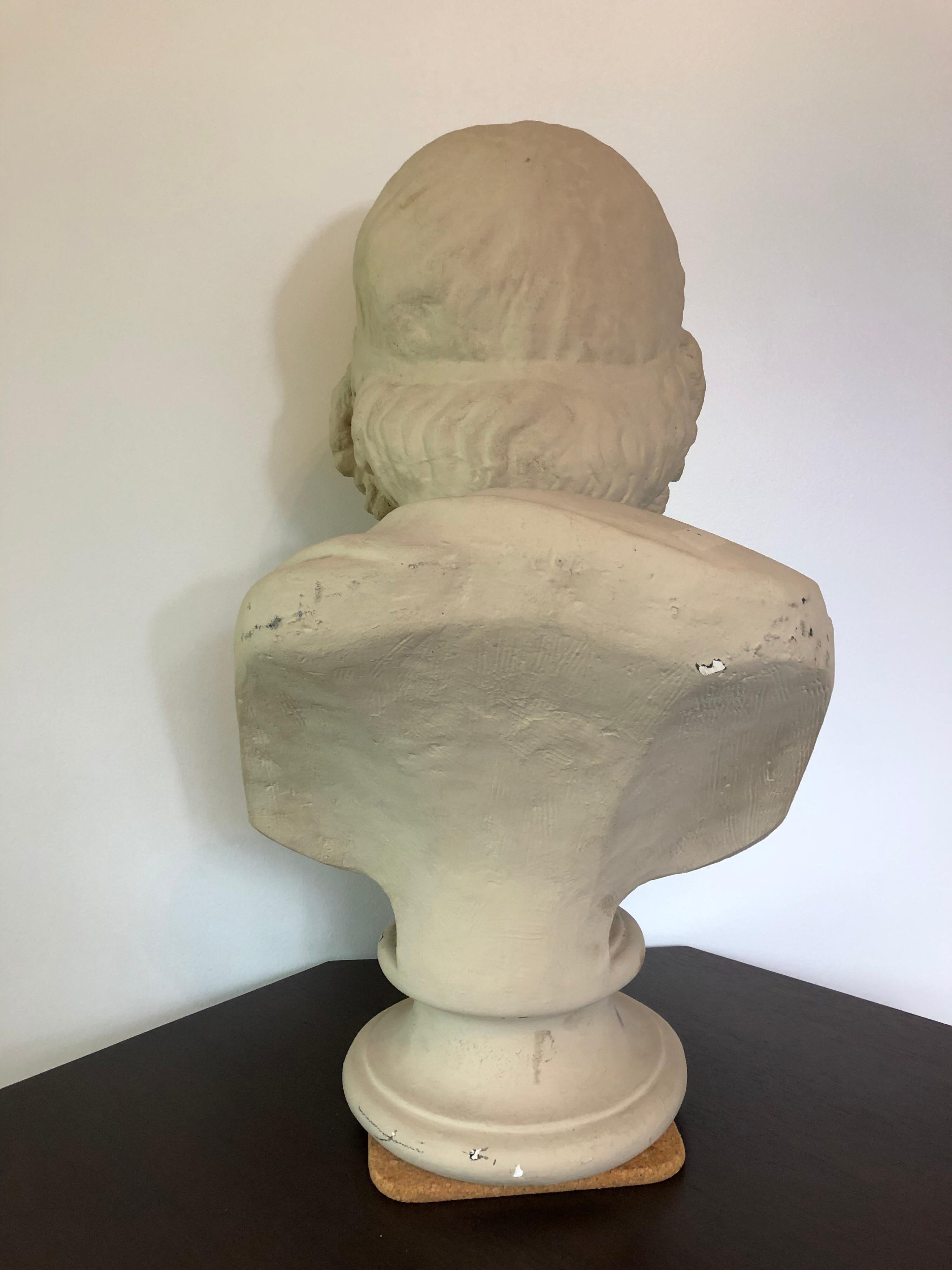 Plaster Bust of Homer In Fair Condition In Stockton, NJ
