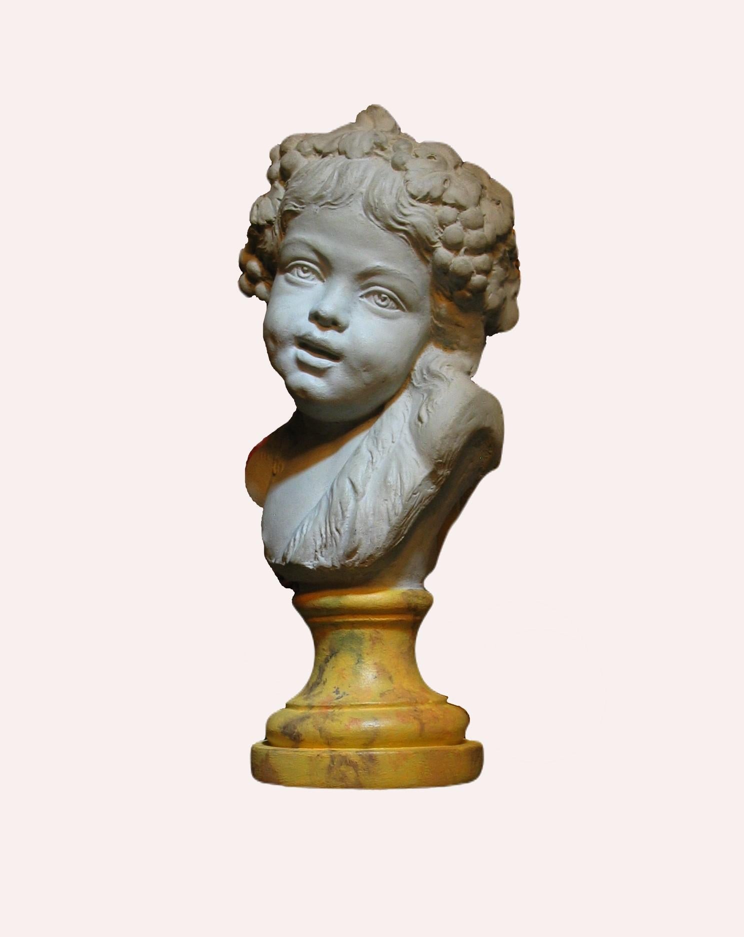 Buste en plâtre de Bacchus enfant d'après Claude Michel Clodion (1738-1814) en vente 6