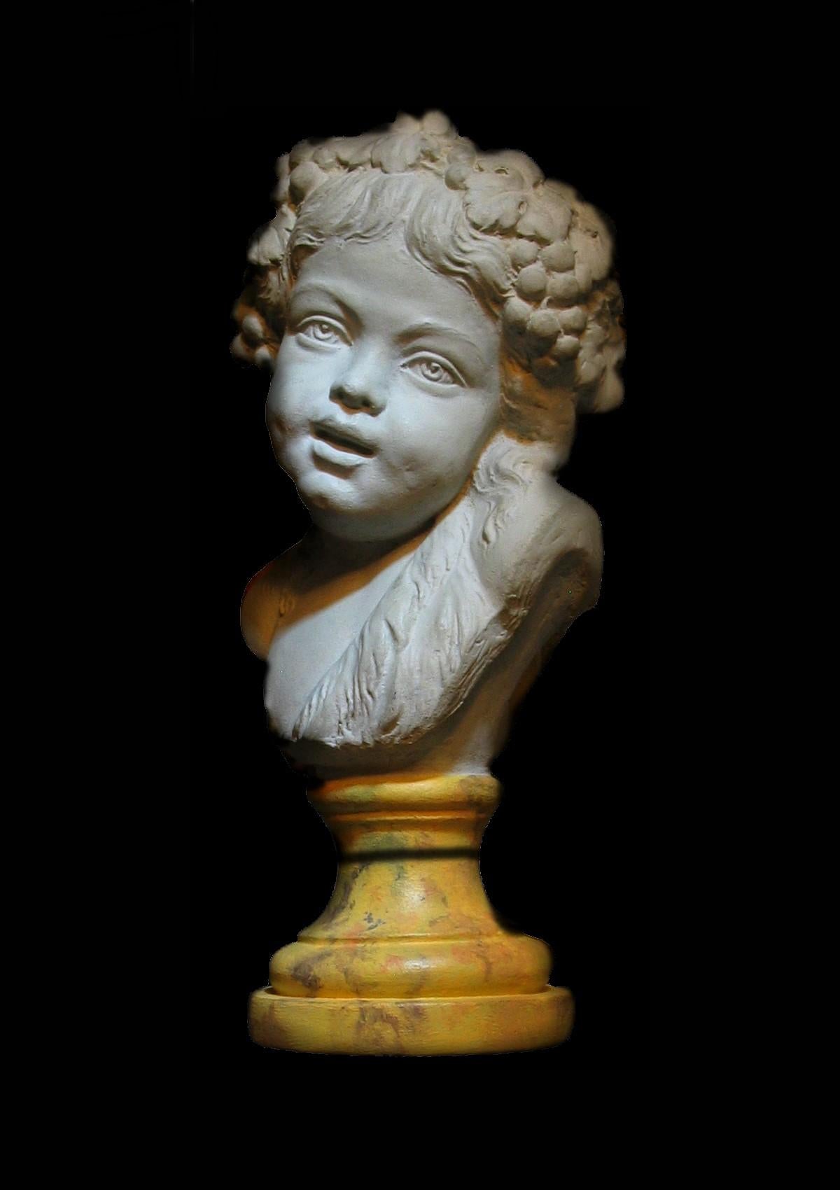 Renaissance Buste en plâtre de Bacchus enfant d'après Claude Michel Clodion (1738-1814) en vente