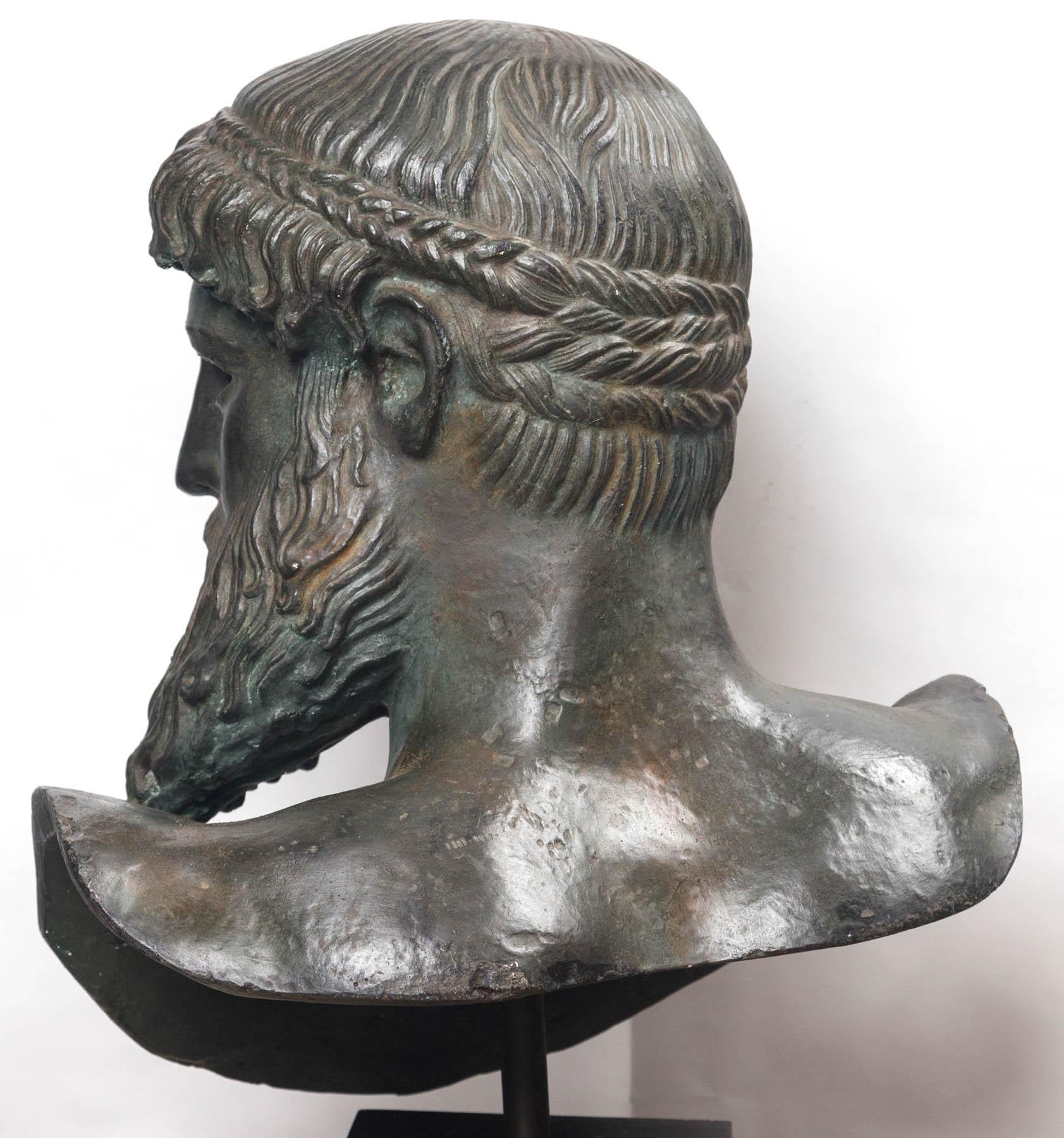 Greco Roman Plaster Bust of Poseidon