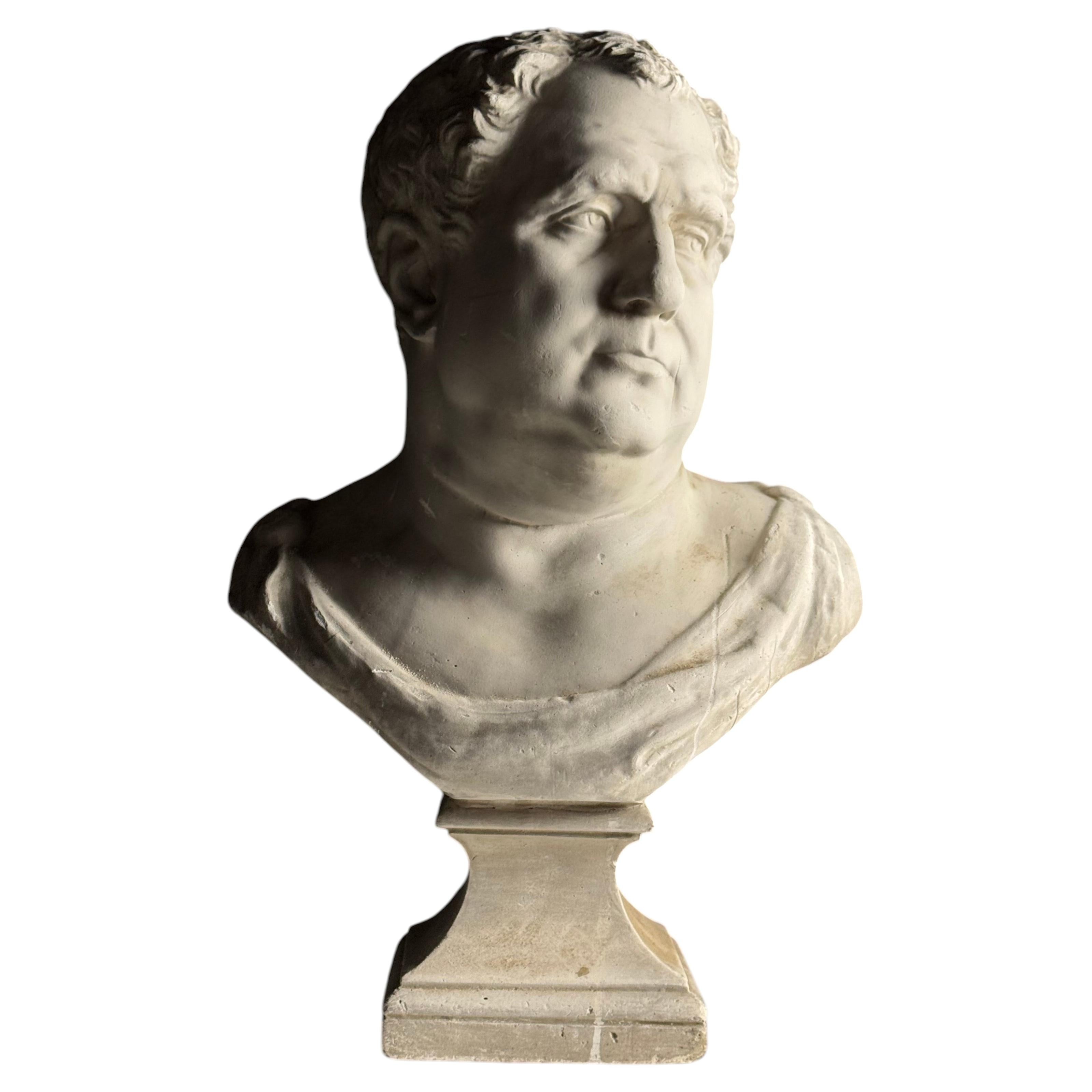 Plaster bust of Roman Emperor Vitelius For Sale