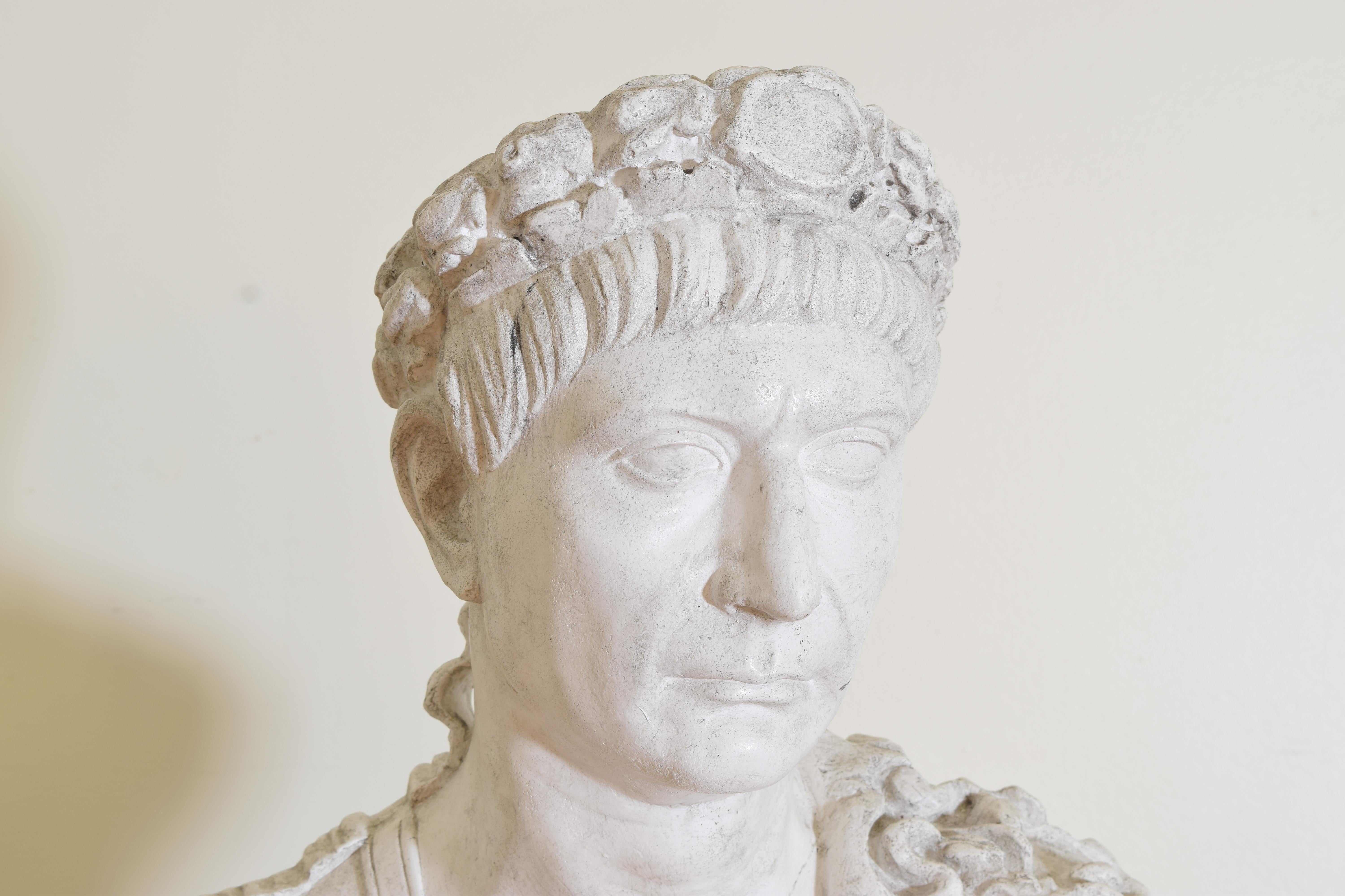 20th Century Plaster Bust of Trajan, Former Roman Emperor For Sale
