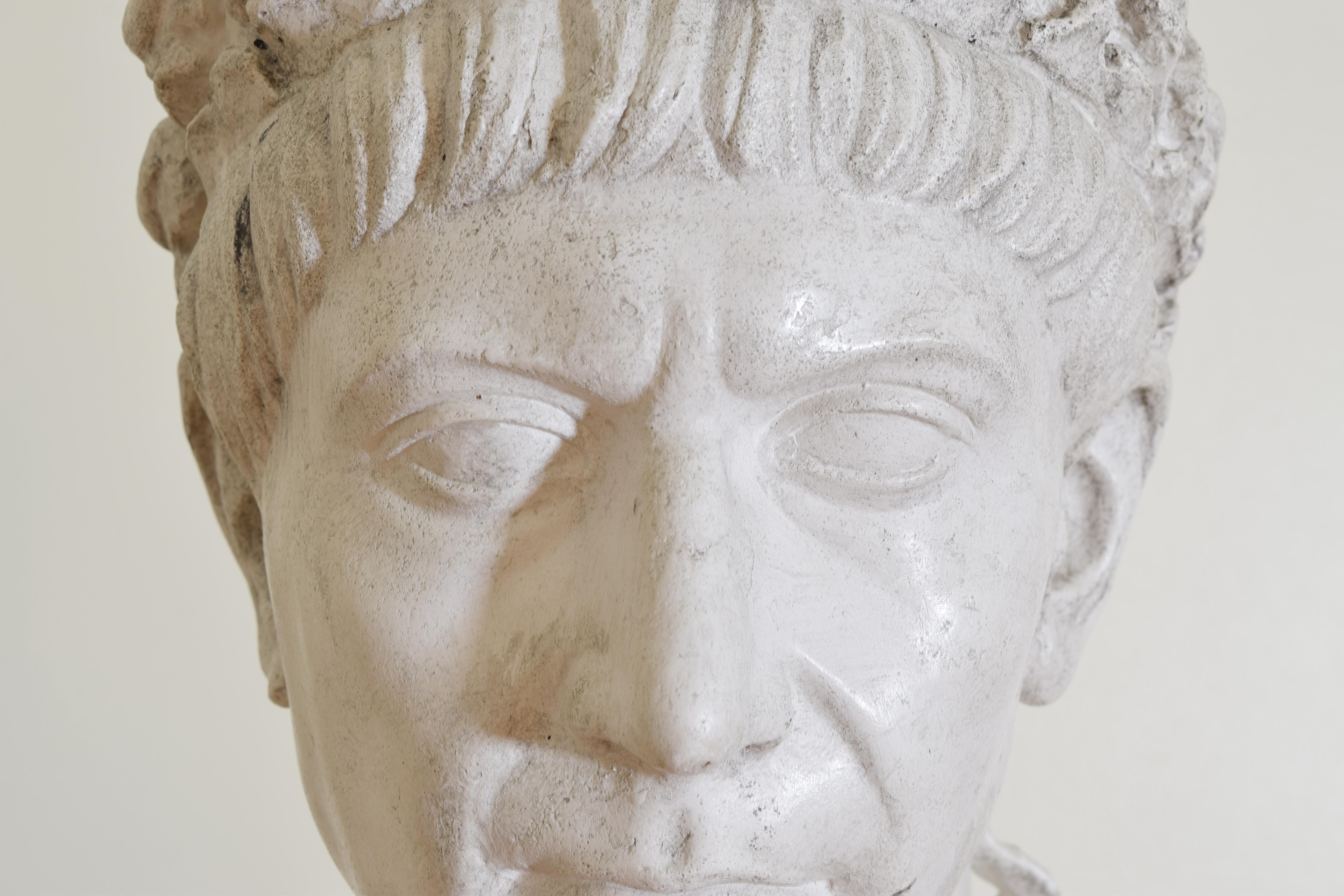Plaster Bust of Trajan, Former Roman Emperor For Sale 1