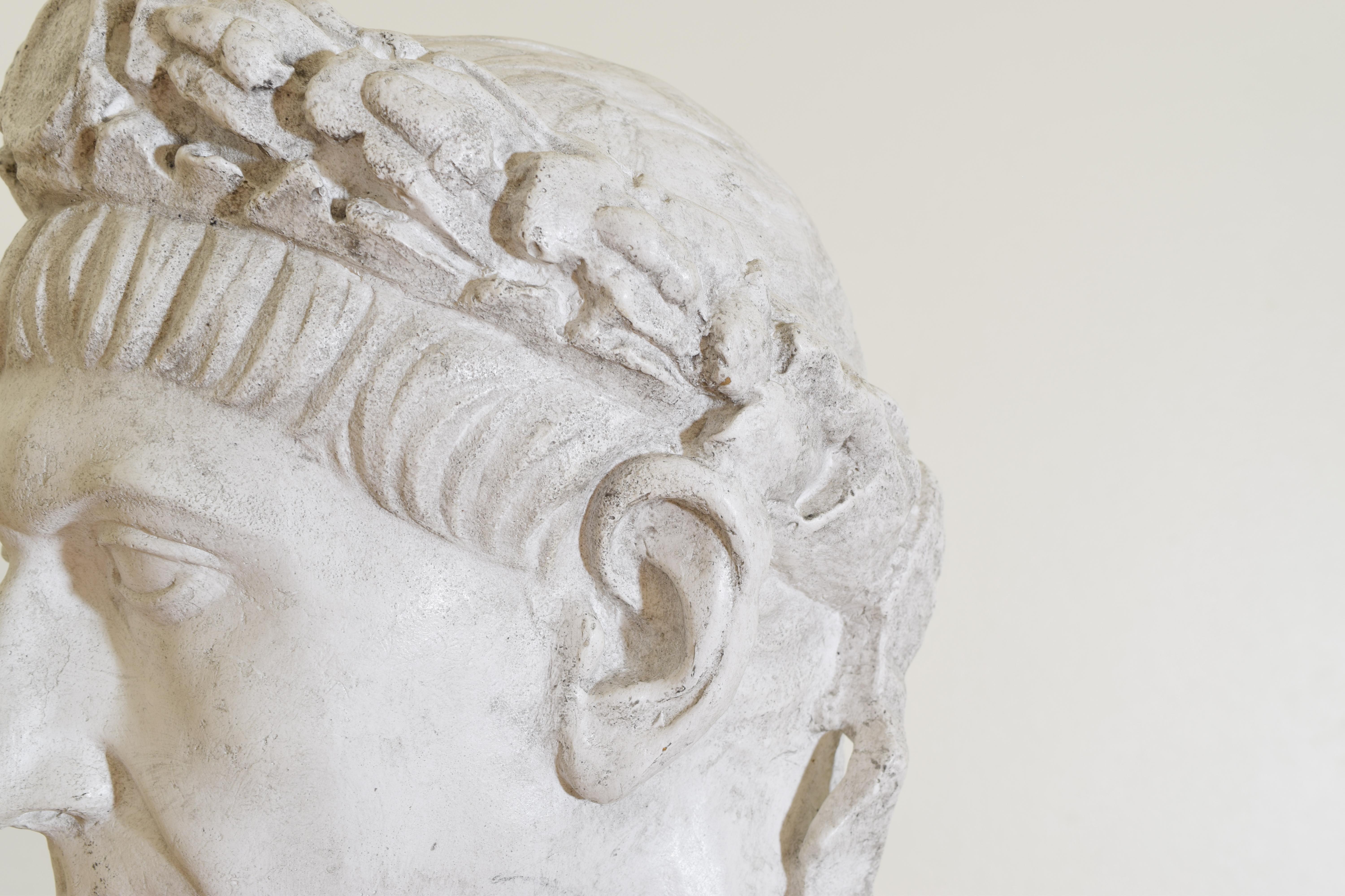 Plaster Bust of Trajan, Former Roman Emperor For Sale 1