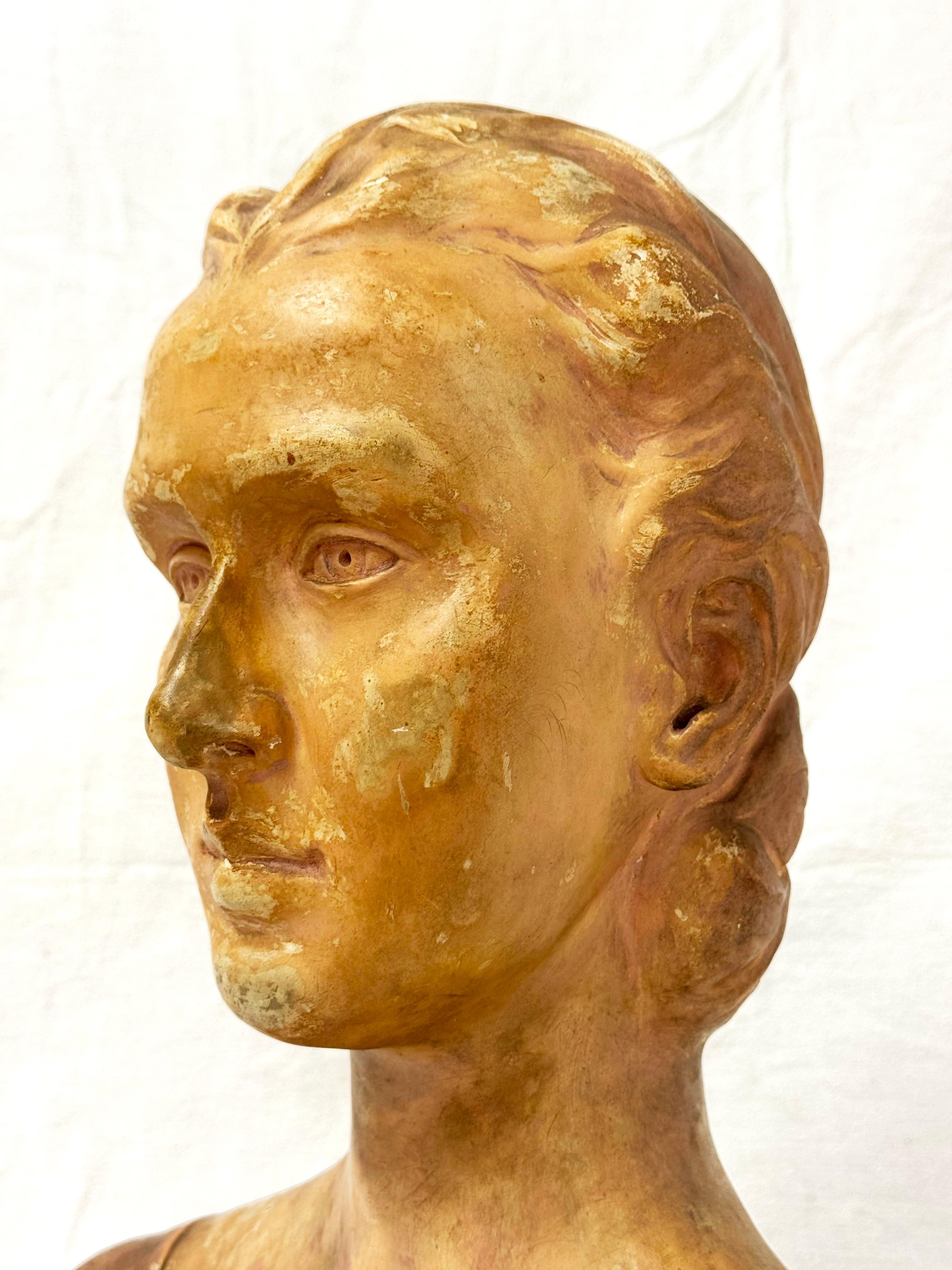Busto in gesso di  Donna firmata A Palumbo 1932 in vendita 5