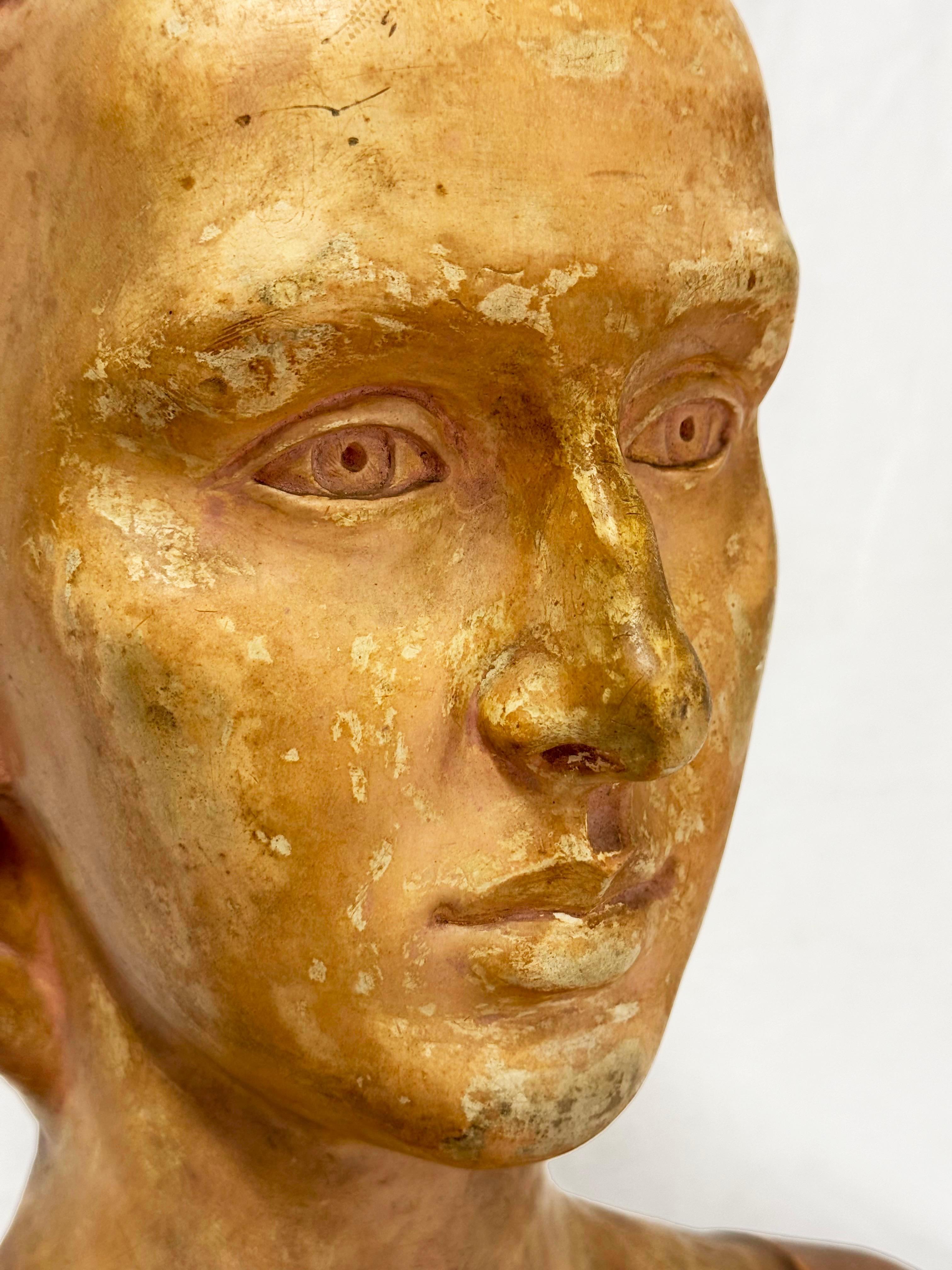 Busto in gesso di  Donna firmata A Palumbo 1932 in vendita 6