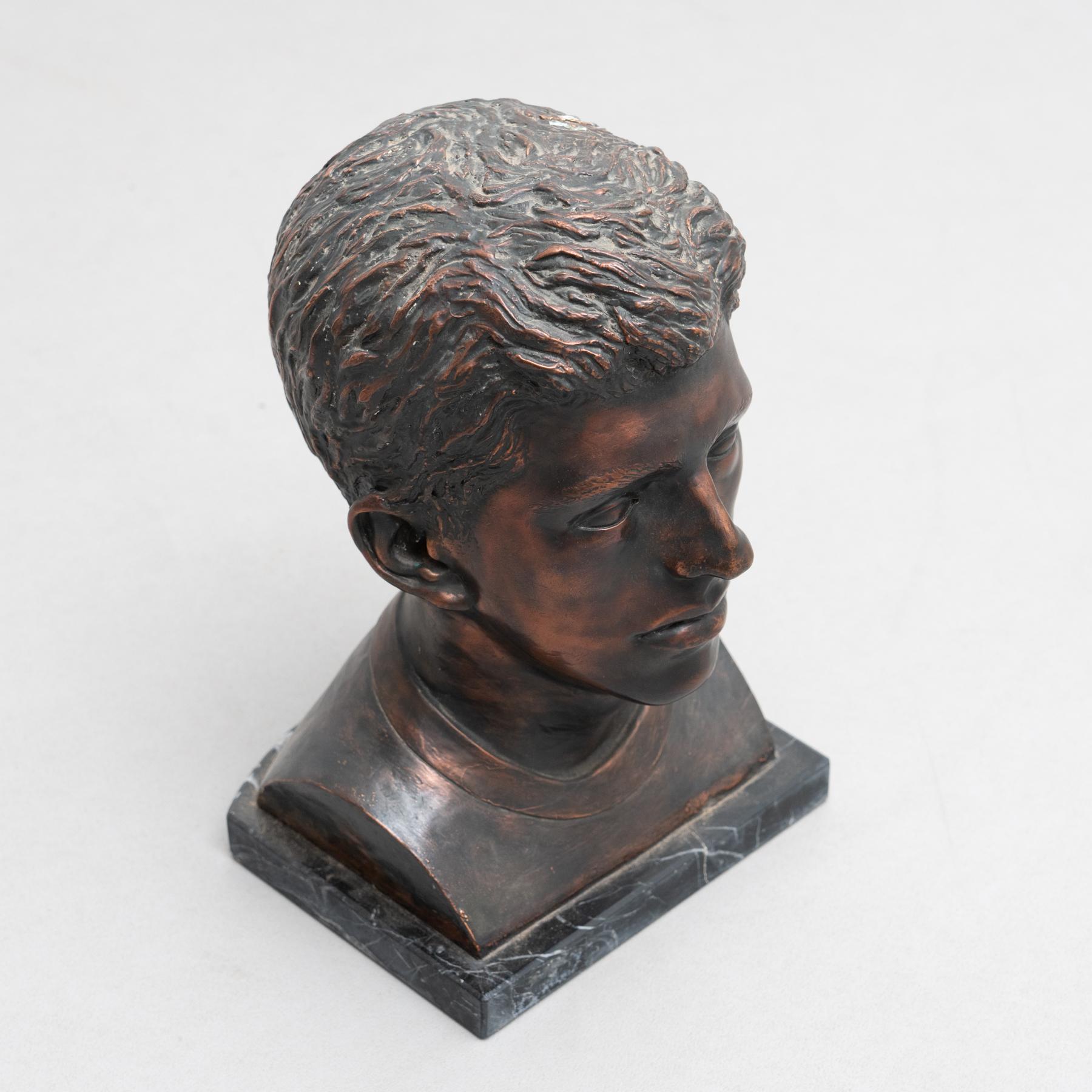 Spanish Plaster Bust Sculpture by Unknown Artist, circa 1960 For Sale