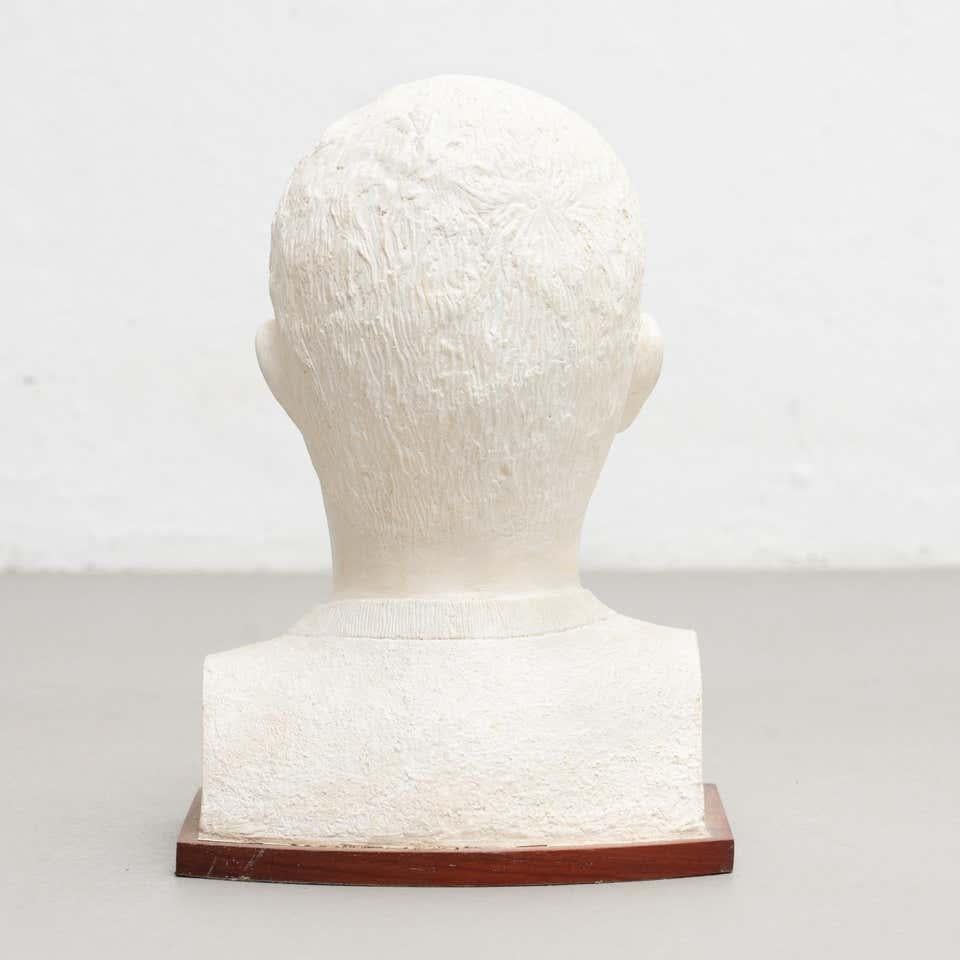 Plaster Bust Sculpture From a Man by Unknown Artist, circa 1960 2