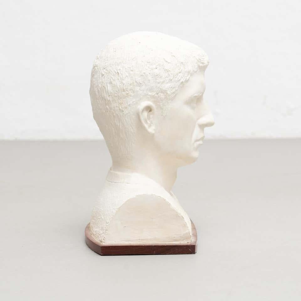 Spanish Plaster Bust Sculpture From a Man by Unknown Artist, circa 1960