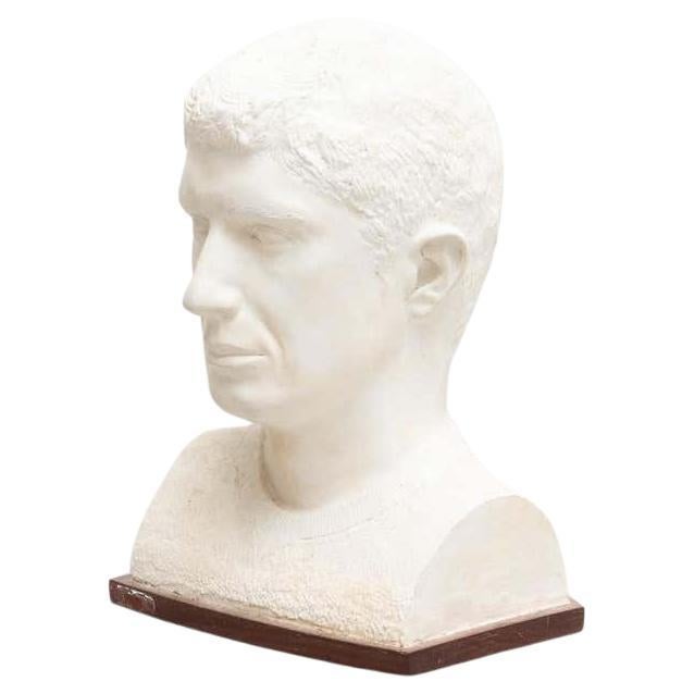 Plaster Bust White Sculpture circa 1960