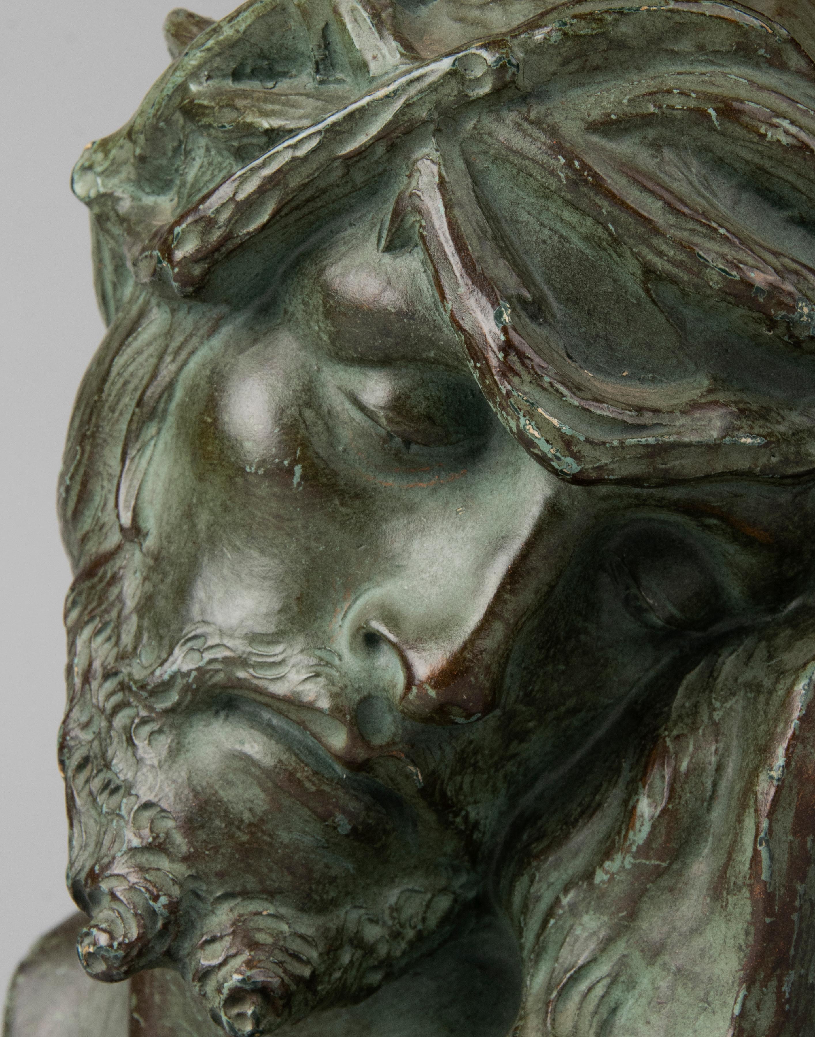 Buste en plâtre avec base en marbre représentant Jésus-Christ par Parentani 8
