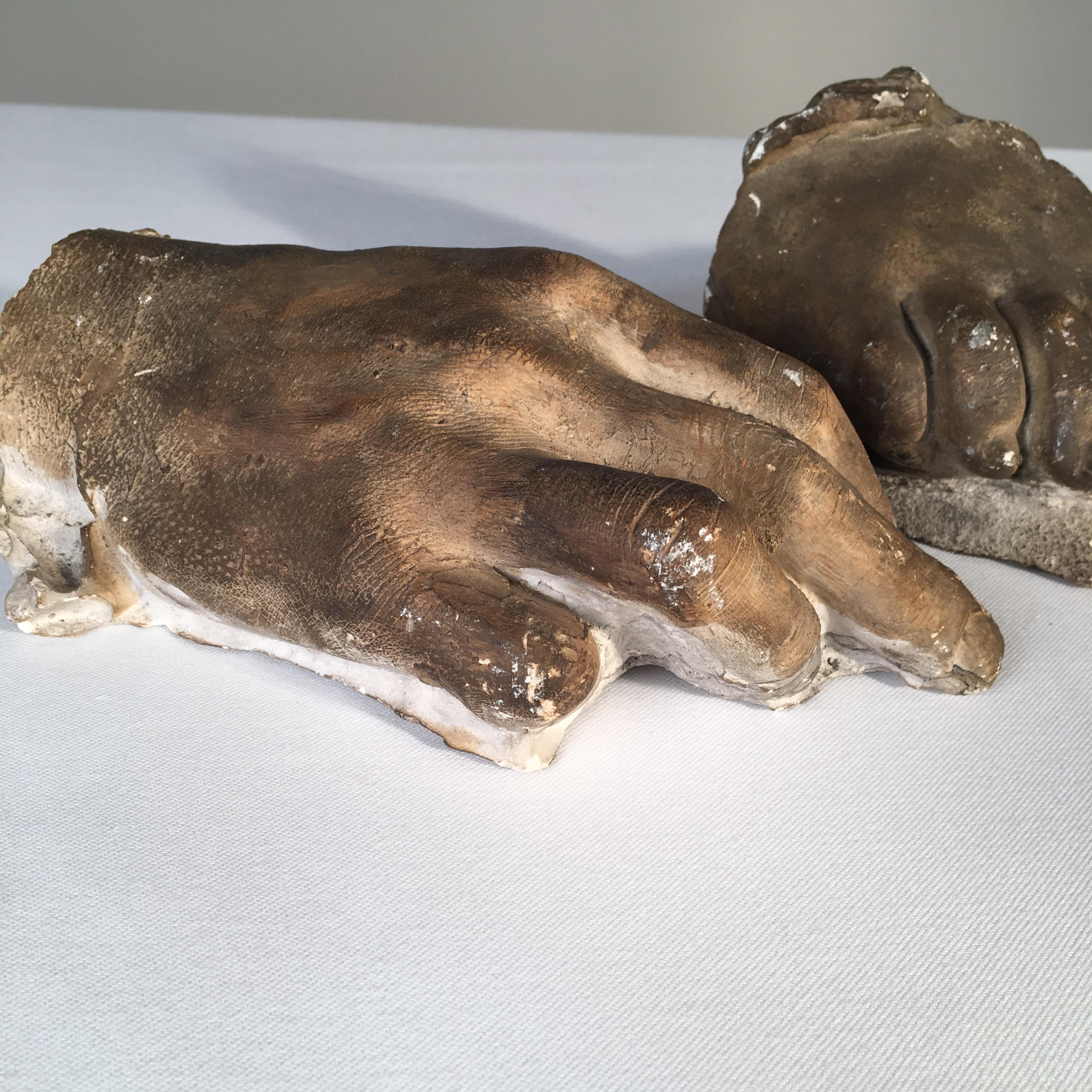 American Plaster Cast Foot and Hand, 19th Century