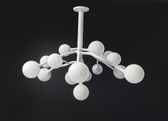 Lustre en plâtre avec verre opalin - Lustre « République »