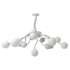 Plaster Chandelier with Opaline Glass- Republique Chandelier