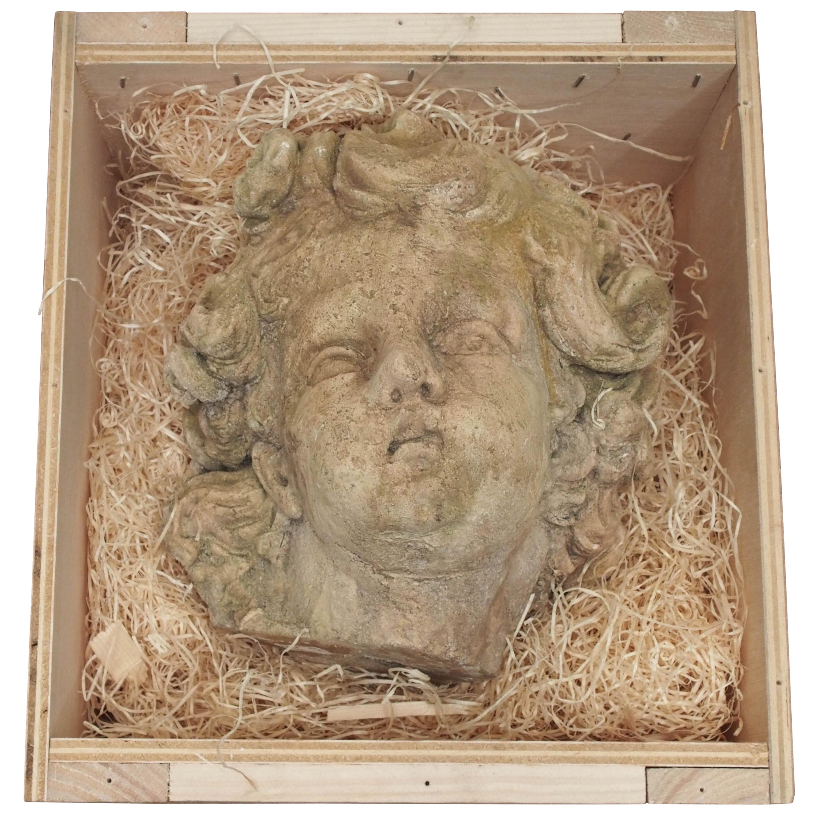 Plaster Cherub Face, French, Late 19th Century