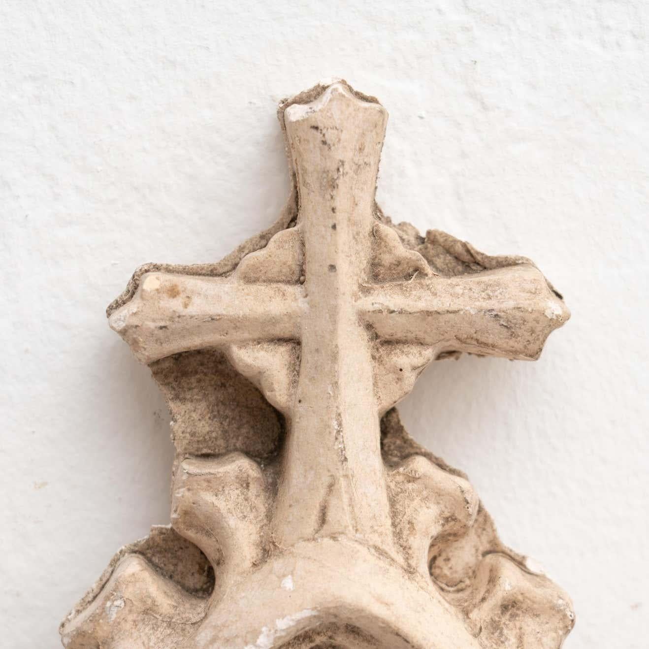 Traditional religious plaster wall artwork of a church.

Made in traditional Catalan atelier in Olot, Spain, circa 1950.

In original condition, with minor wear consistent with age and use, preserving a beautiful patina.

Materials:
Plaster.
 