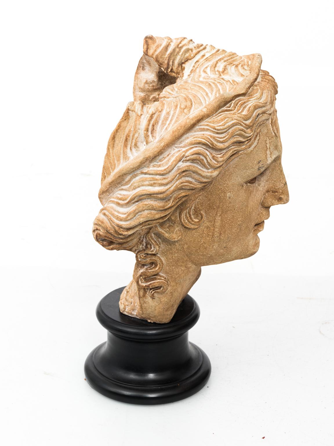 Plaster Classical Bust Relief on Base 2