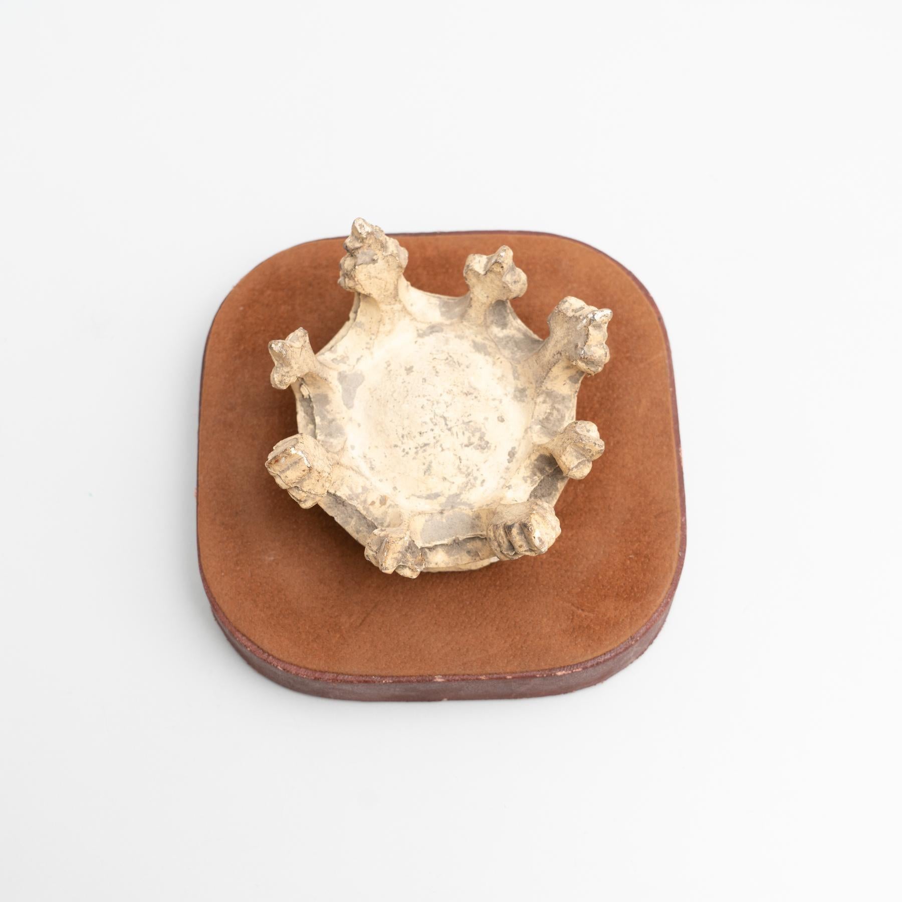 Mid-20th Century Plaster Crown Sculptural Artwork, circa 1950 For Sale