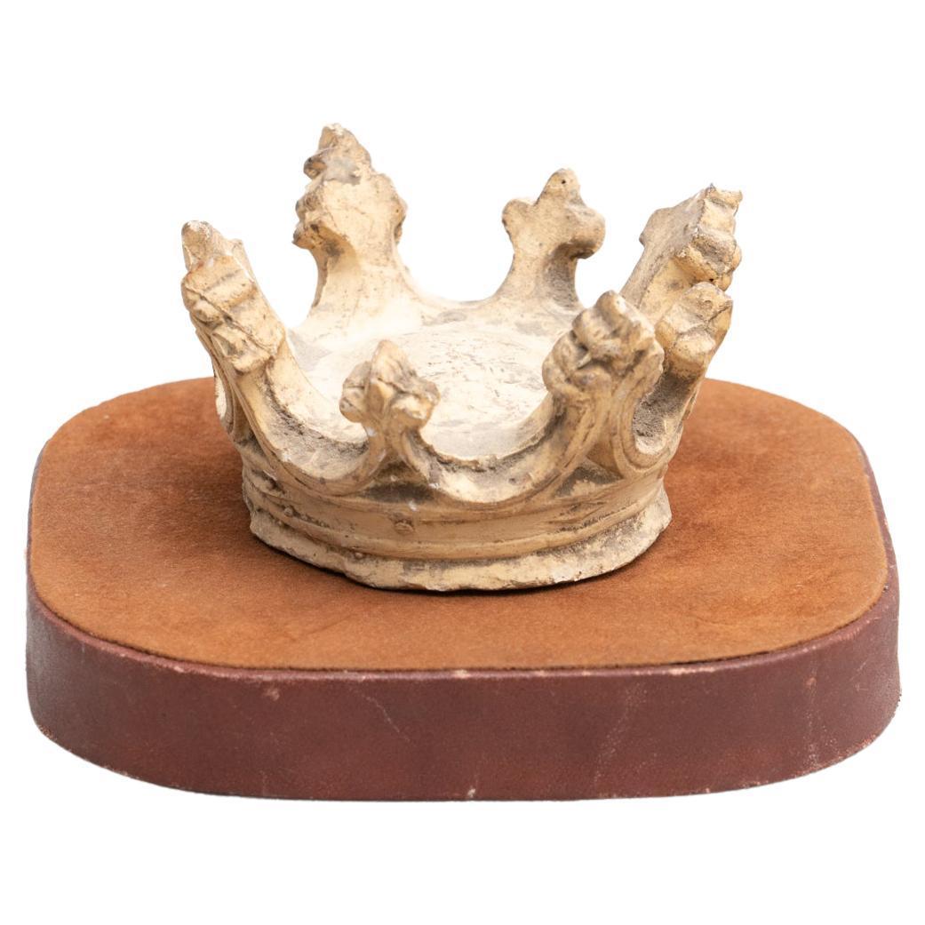 Plaster Crown Sculptural Artwork, circa 1950 For Sale