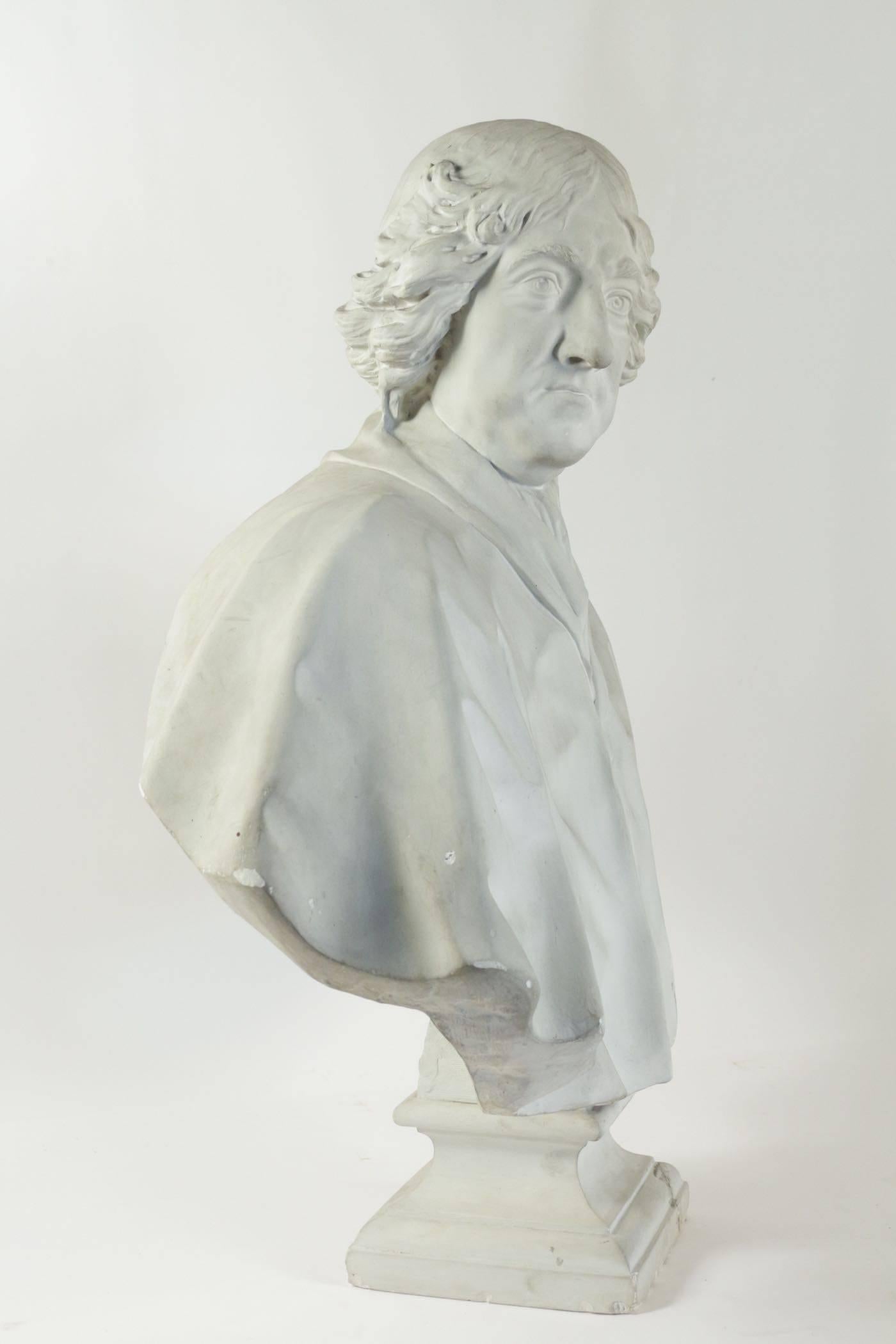 20th Century Plaster du Louvred Bust of Boissuet Jacques-Benigne