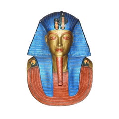 Plaster Egyptian Wall Hanging Bust of King Tut