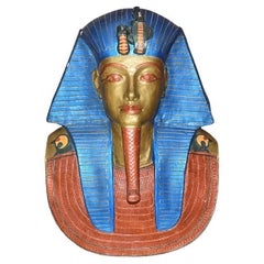 Plaster Egyptian Wall Hanging Bust of King Tut