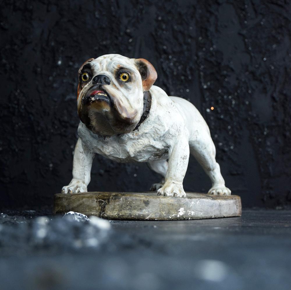 plaster dog statues