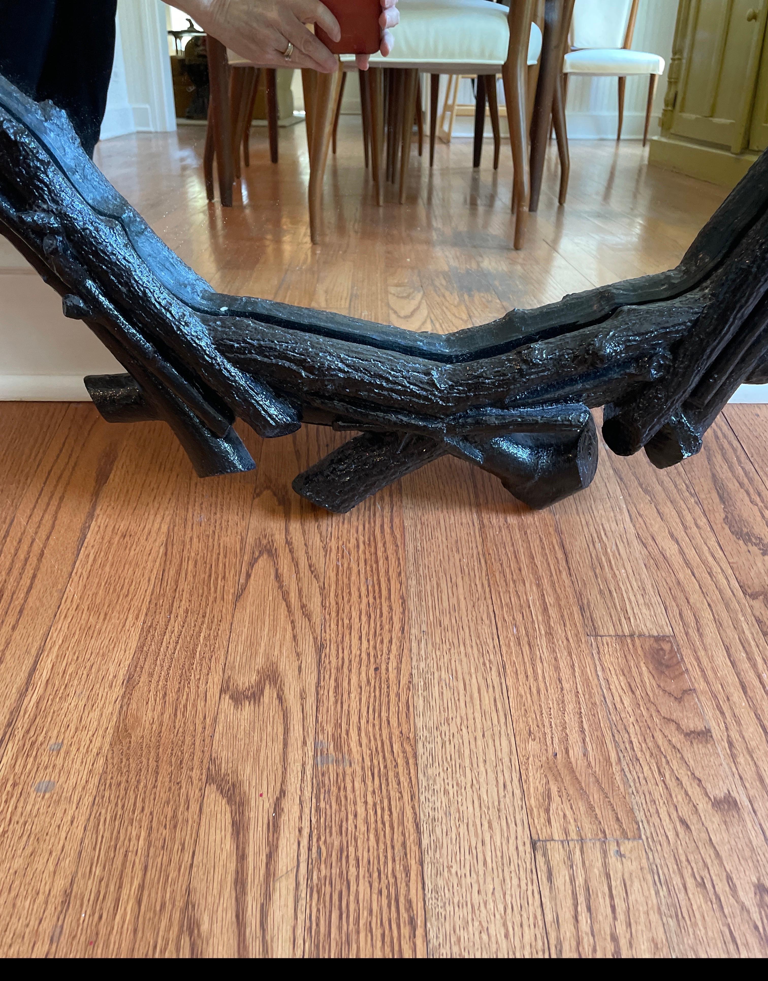 Late 20th Century Plaster Faux Bois Tree Branch mirror For Sale