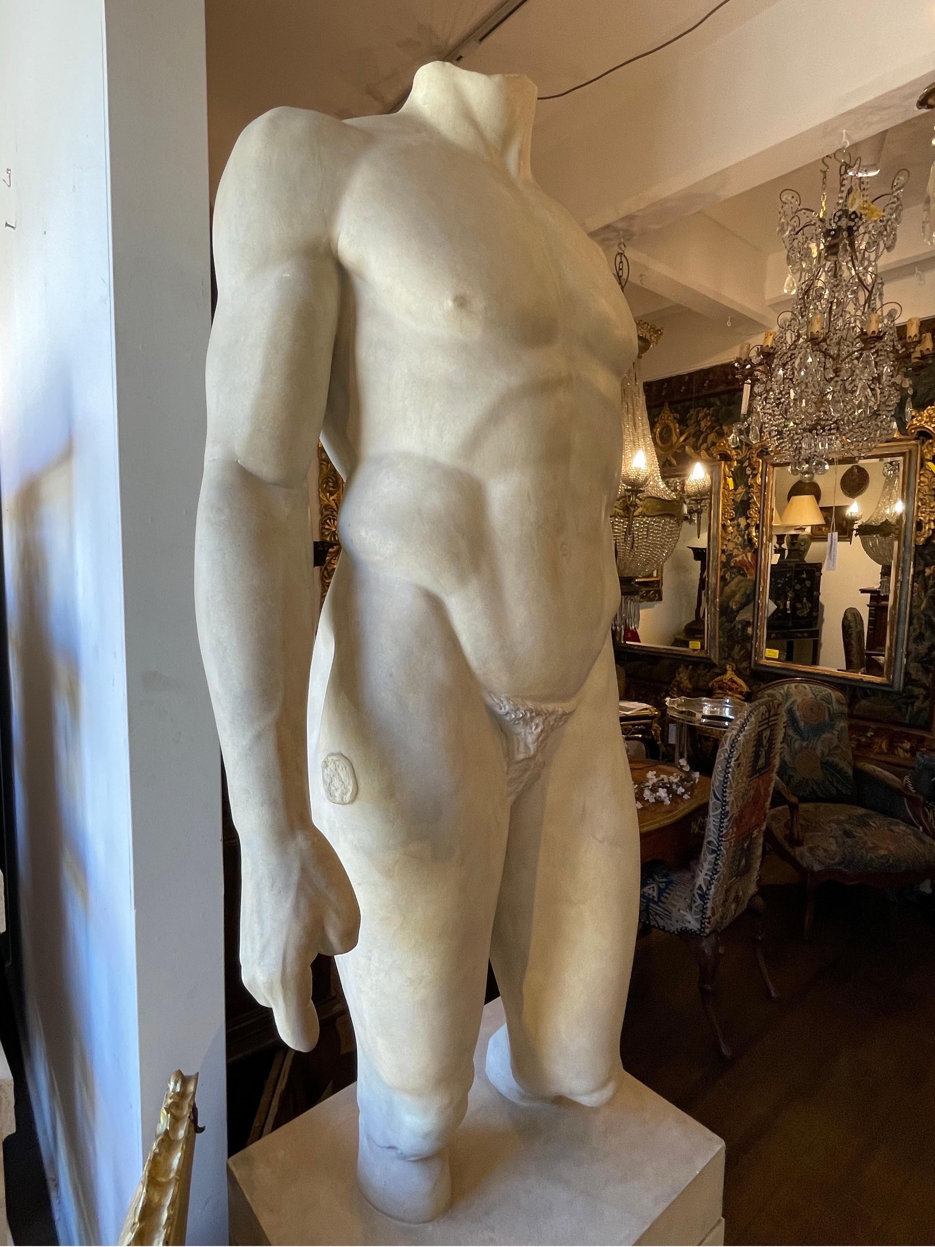 Greco classico Figura in gesso del Doryphoros di Polykleitos, inizio XX secolo in vendita