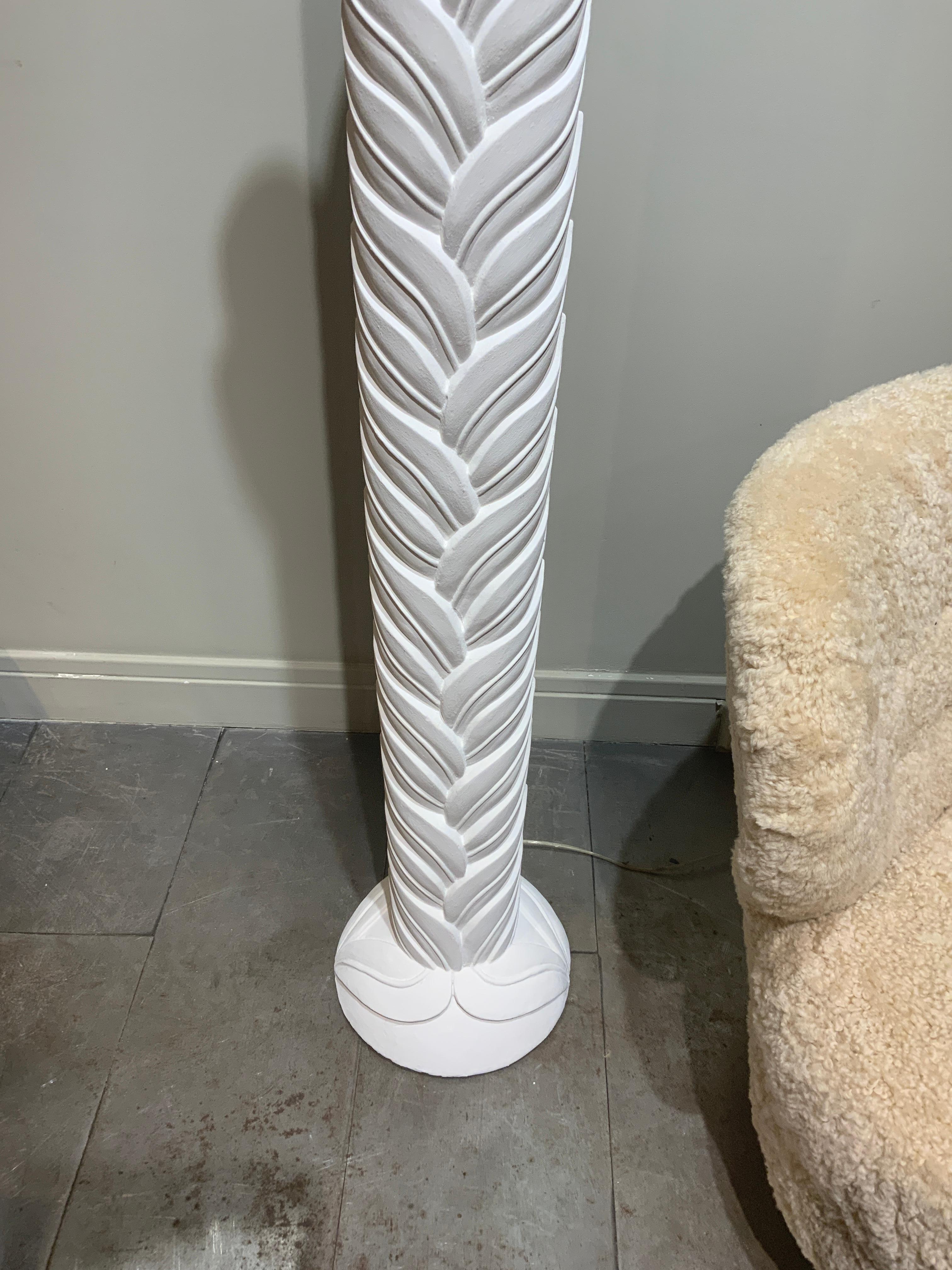 French Plaster floor lamp France circa 1970  For Sale