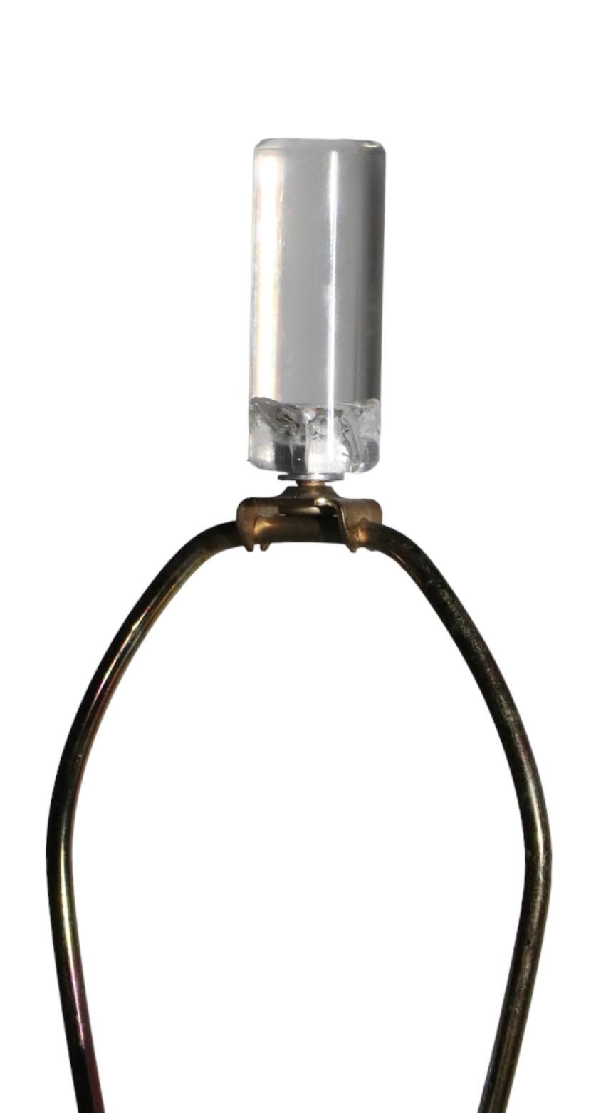 Plaster Floor Lamp with Lucite Base and Original Shade For Sale 1