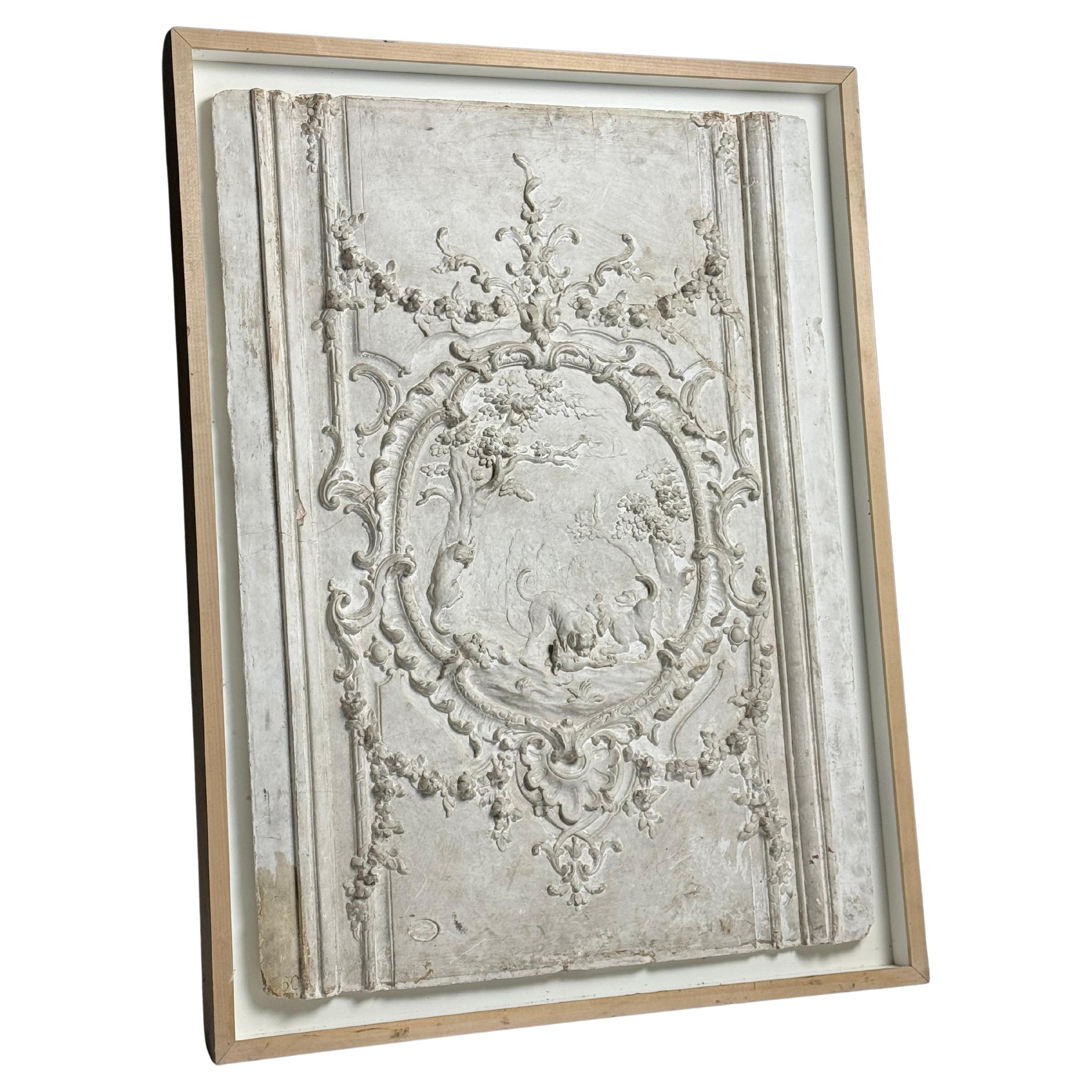 Plaster framed ceiling or wall ornament For Sale