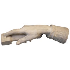 Used Plaster Hand Holding a Gavel