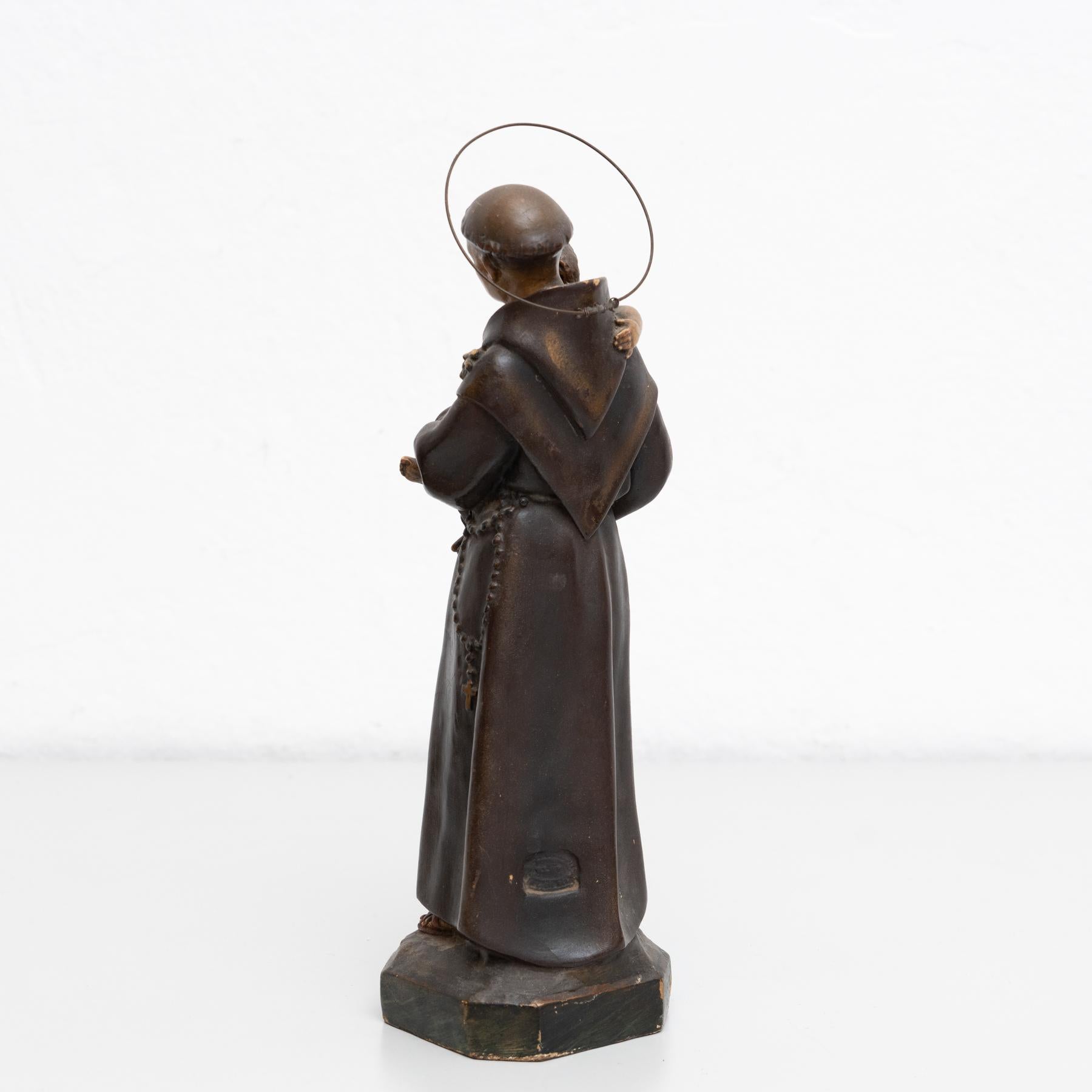 Plaster Hand Painted Traditional Figure of a Saint, circa 1930 5