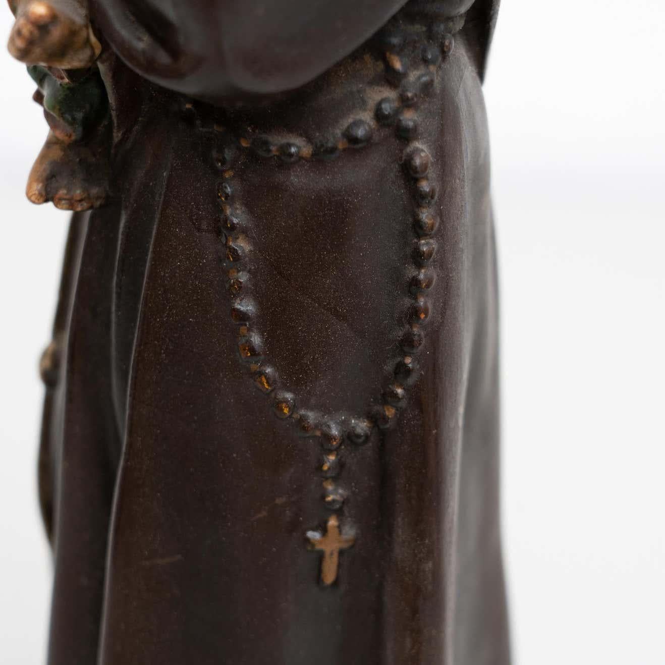 Gips, handbemalte traditionelle Figur eines Heiligen, um 1930 8