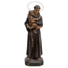 Vintage Plaster Hand Painted Traditional Figure of a Saint, circa 1930