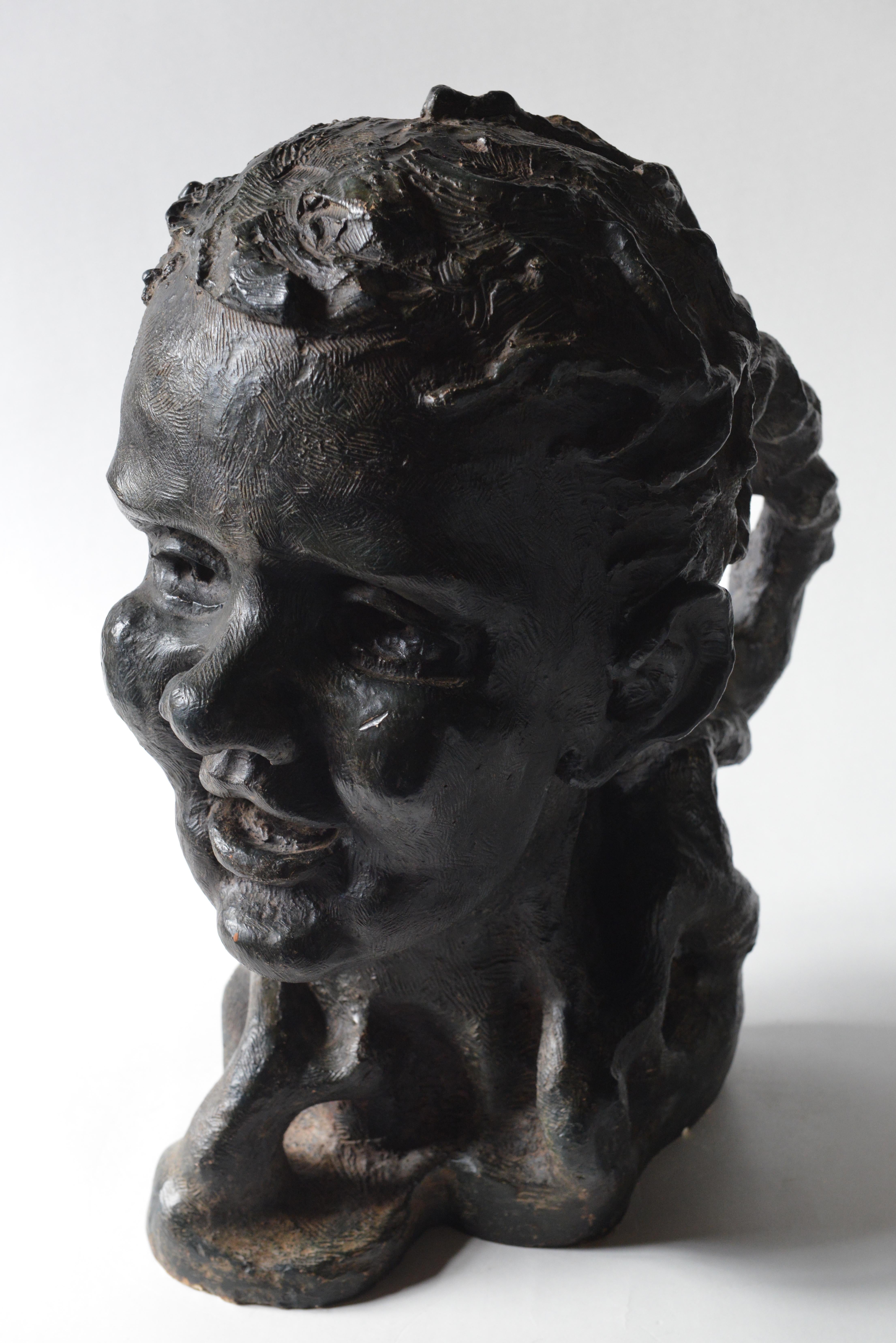 Art Nouveau Plaster Head of a Woman For Sale