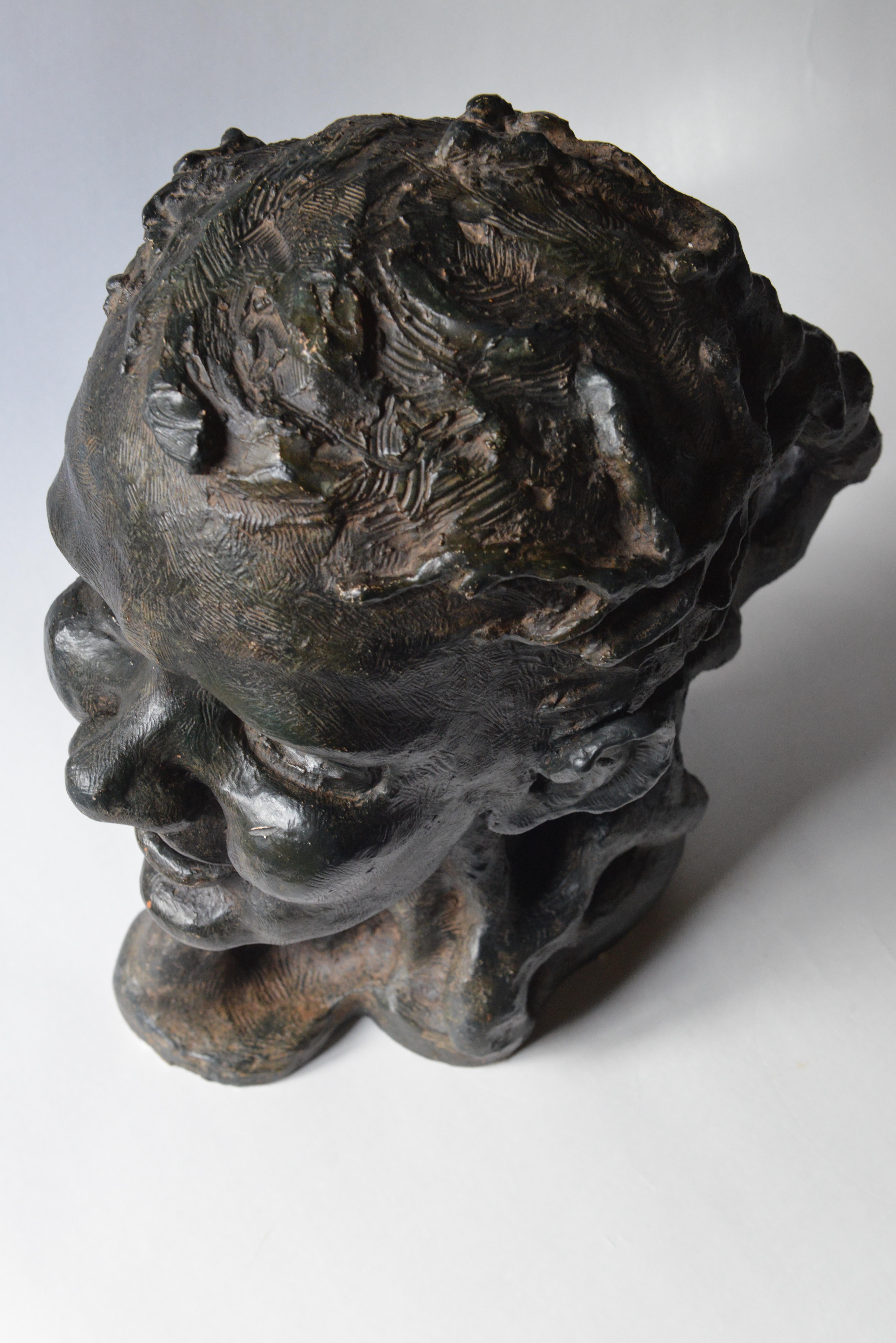 Plaster Head of a Woman In Good Condition For Sale In Sint-Kruis, BE