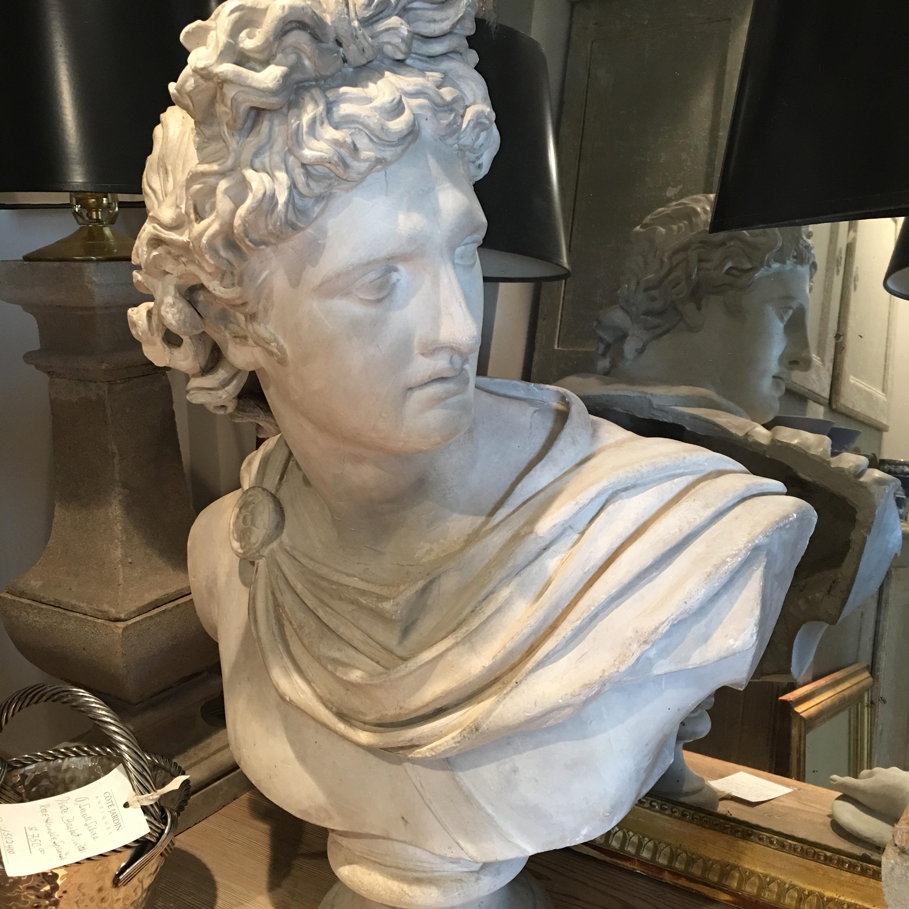 French Provincial Plaster Head of Apollo