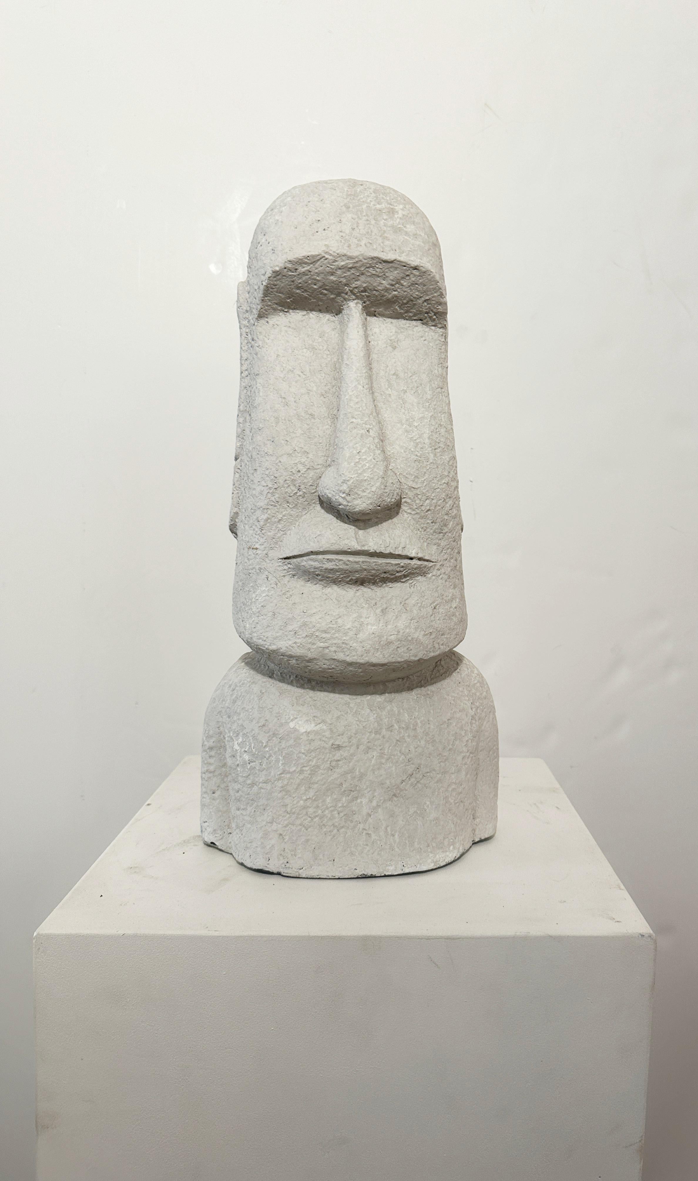 Inspired by the 380 A. D. Easter Island originals, this Plaster Head Sculpture showcases a fine example of primitive art, known to represent gods, ancestors, or powerful Kings.

This replica features a broad nose, strong chin & rectangular ears like