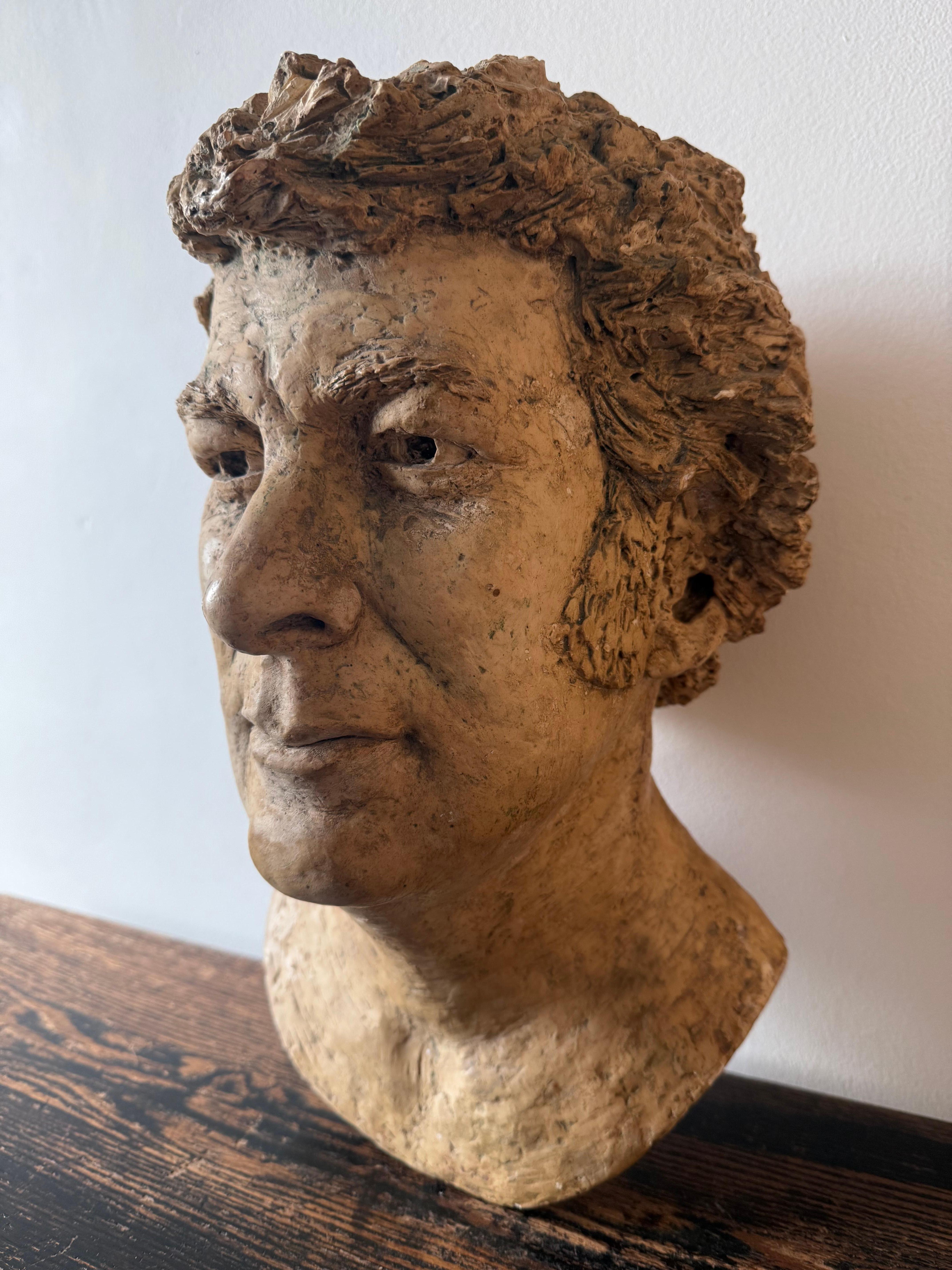 Inglese Scultura di testa in gesso in vendita