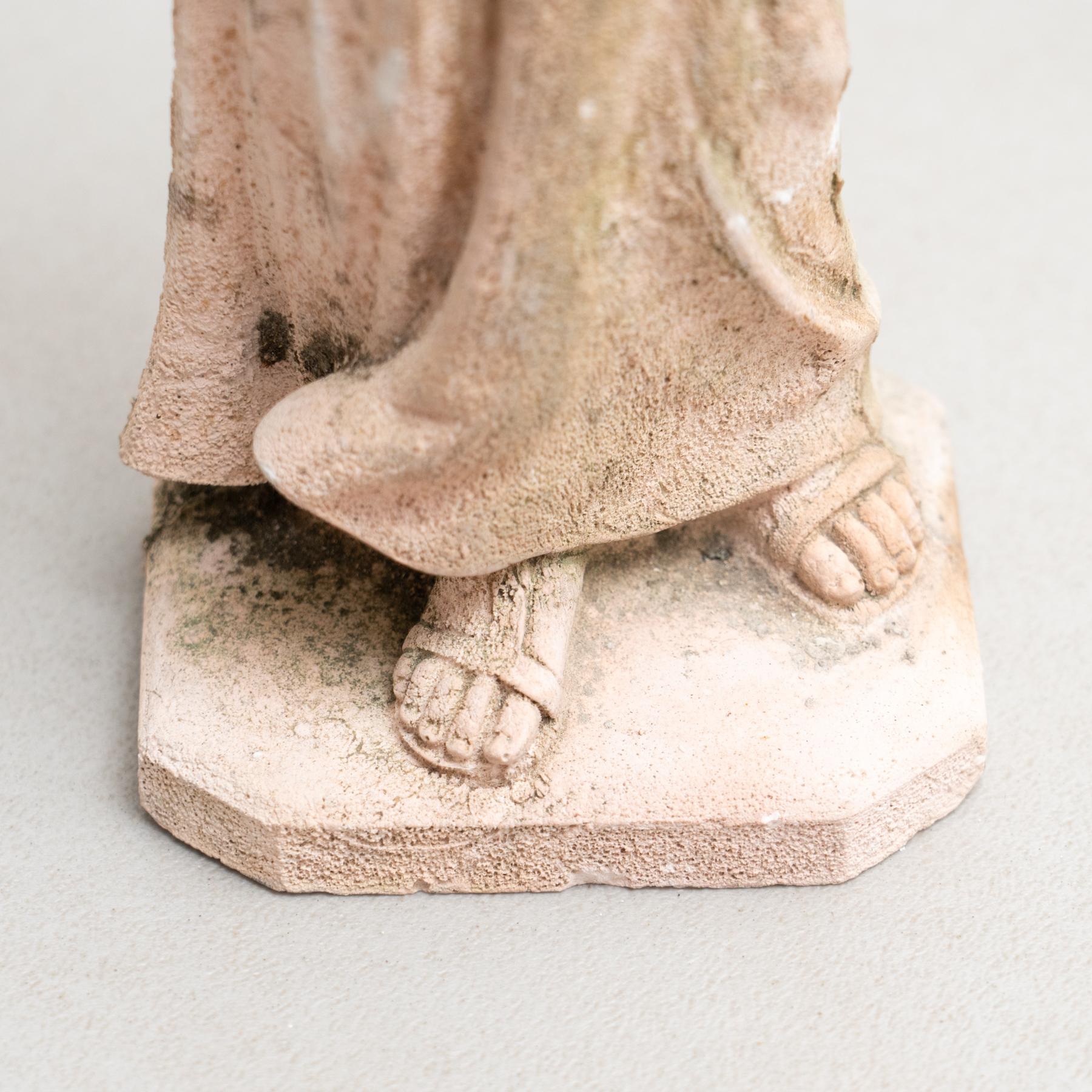 Plaster Jesus Traditional Figure, circa 1950 In Good Condition For Sale In Barcelona, ES