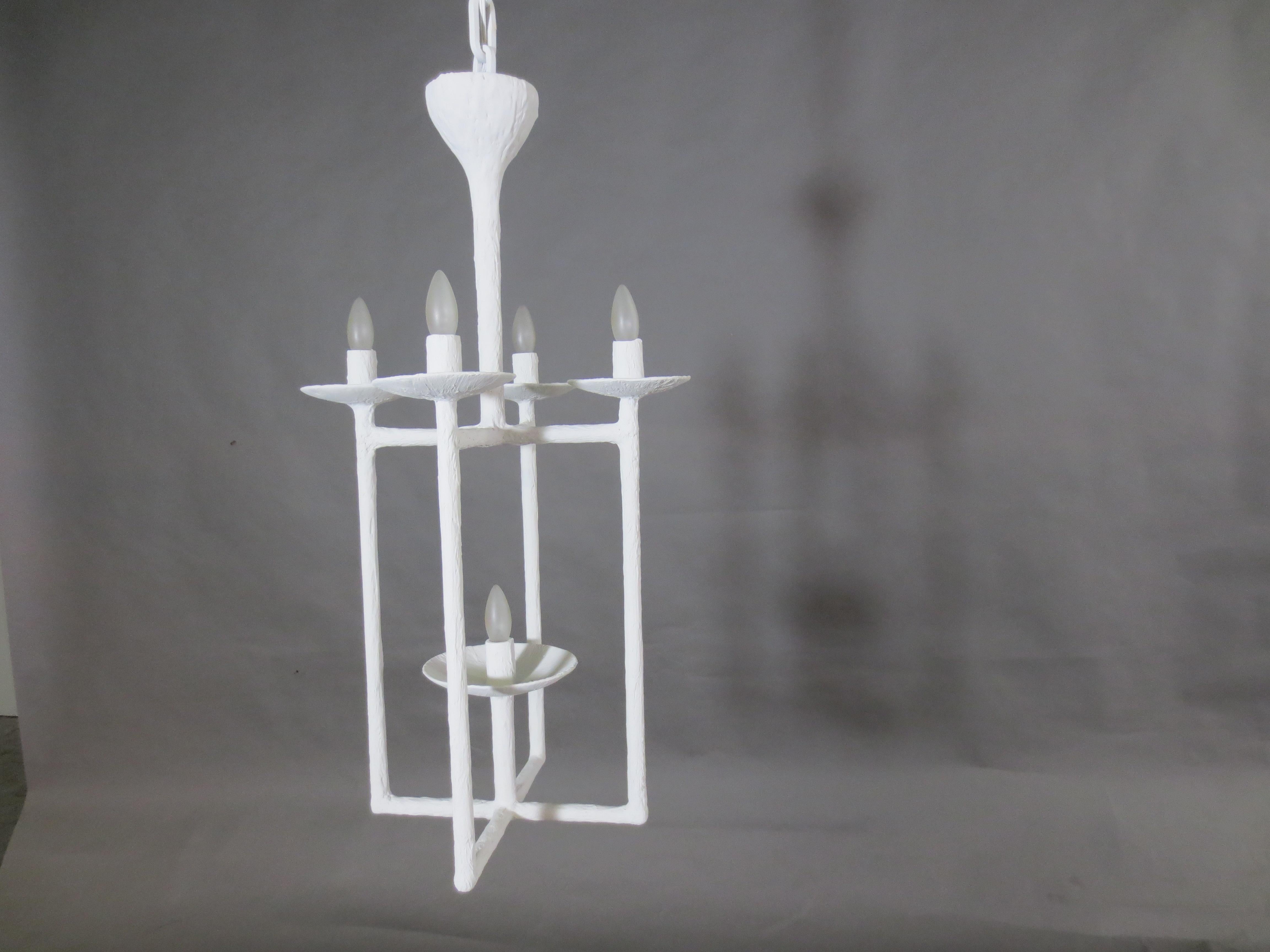 Plaster Lantern White Finish Chandelier by Apsara Interior (amerikanisch)