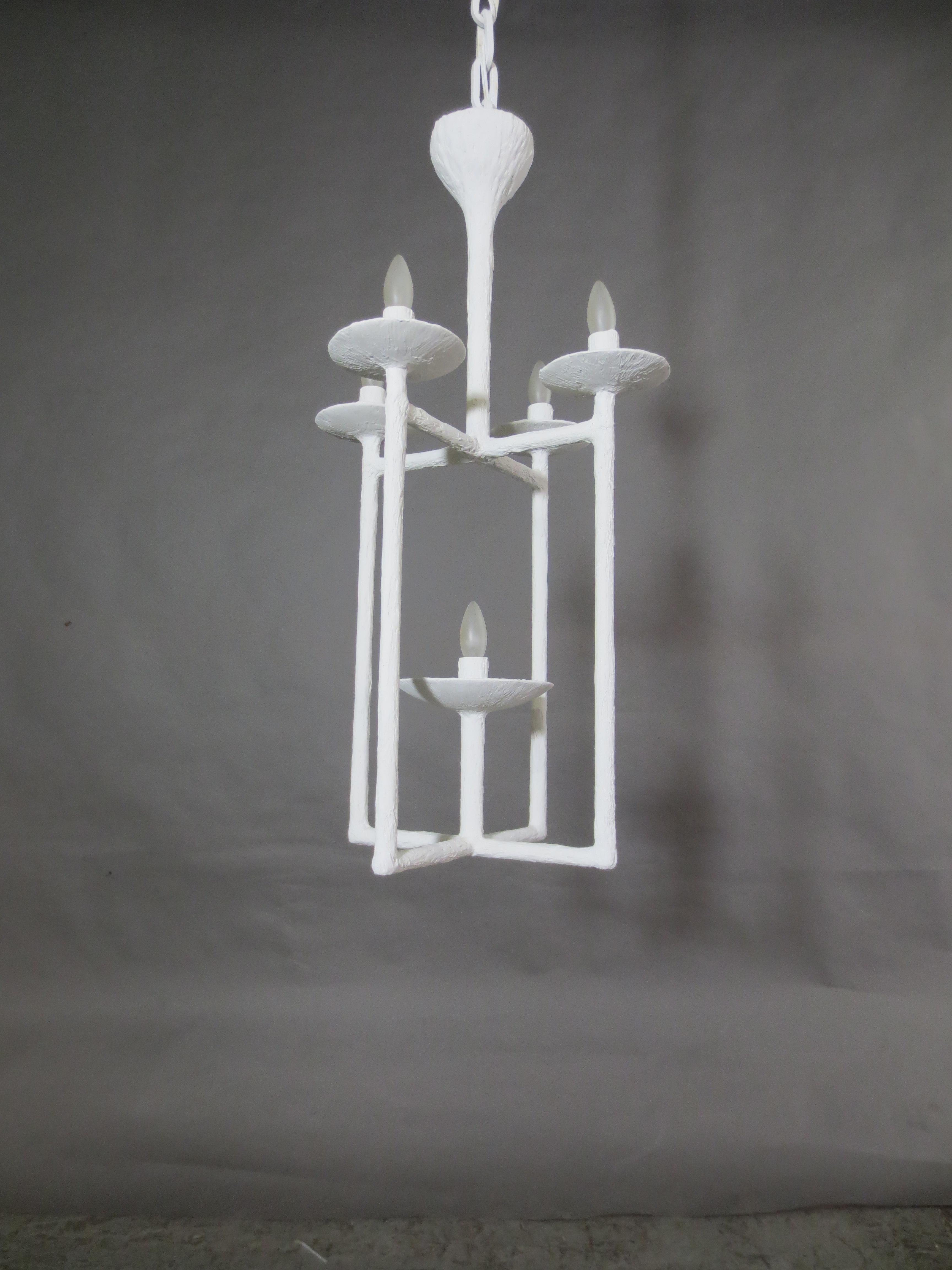 Plaster Lantern White Finish Chandelier by Apsara Interior (Handgefertigt)